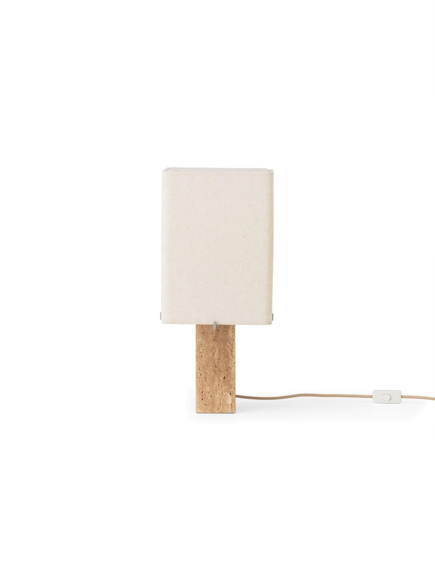 Contemporary Nonna Table Lamp H49, Travertine/Linen by Kroyer-Saetter-Lassen for Audo For Sale