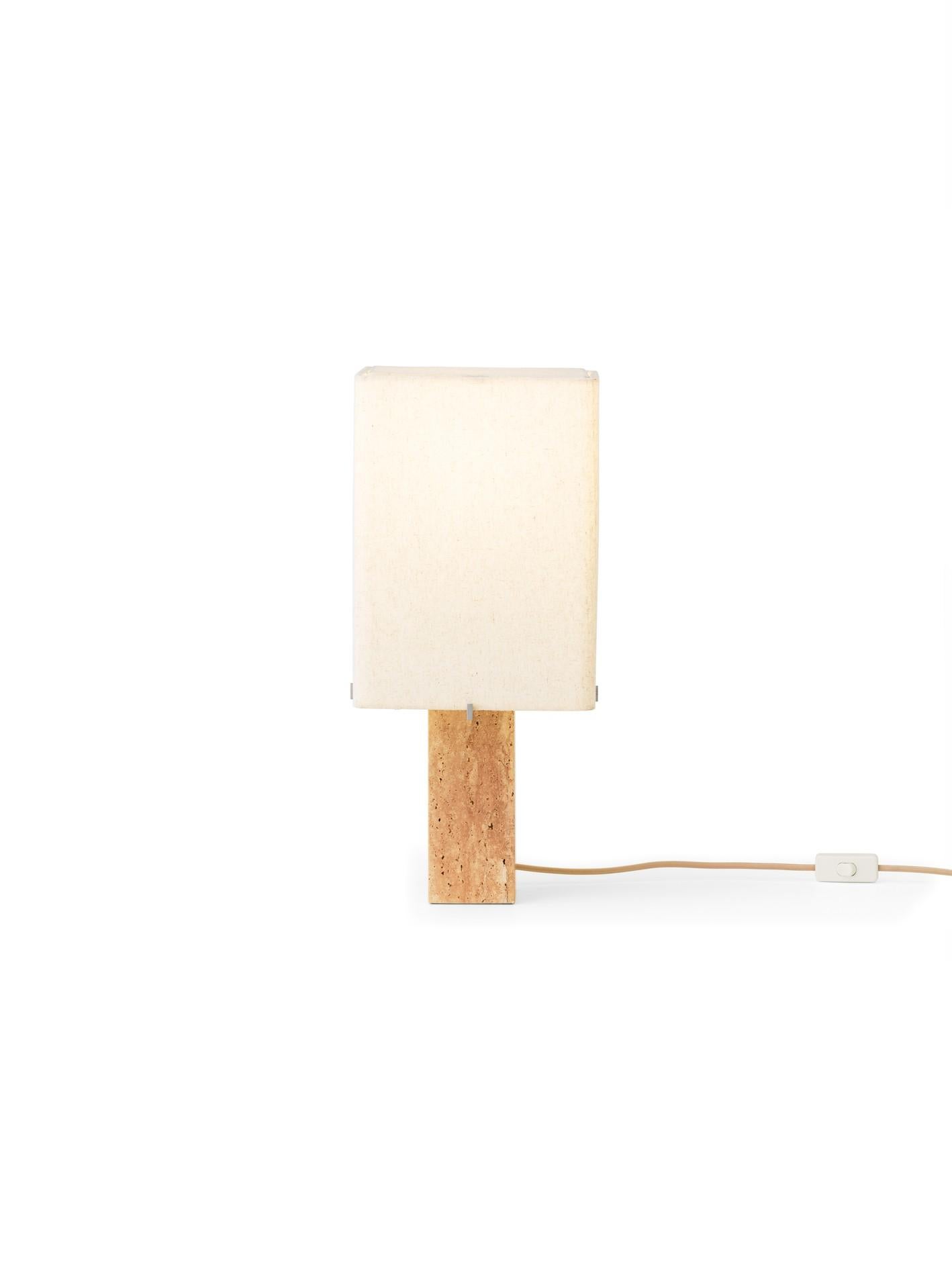 Nonna Table Lamp H49, Travertine/Linen by Kroyer-Saetter-Lassen for Audo For Sale 1