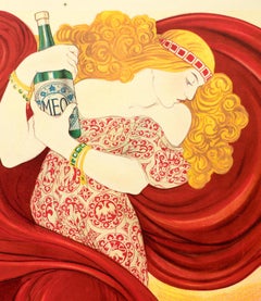 Nonni, Original-Poster im Jugendstil, Fonte Meo, Mineralwasserbrunnen, Roma 1910