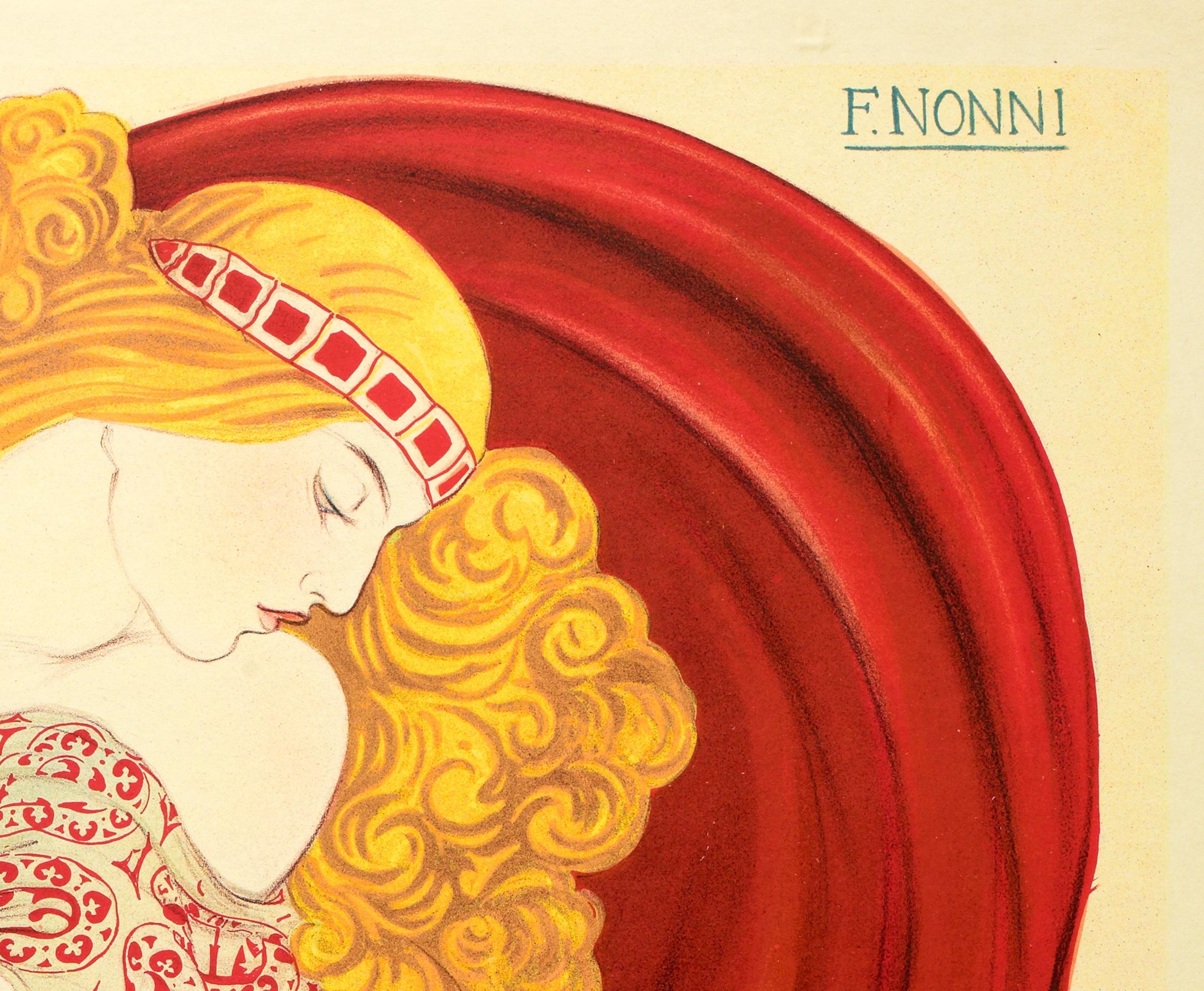 Nonni, Poster originale in stile liberty, Fonte Meo, Fontana di acqua minerale Roma 1910 In condizioni buone a SAINT-OUEN-SUR-SEINE, FR