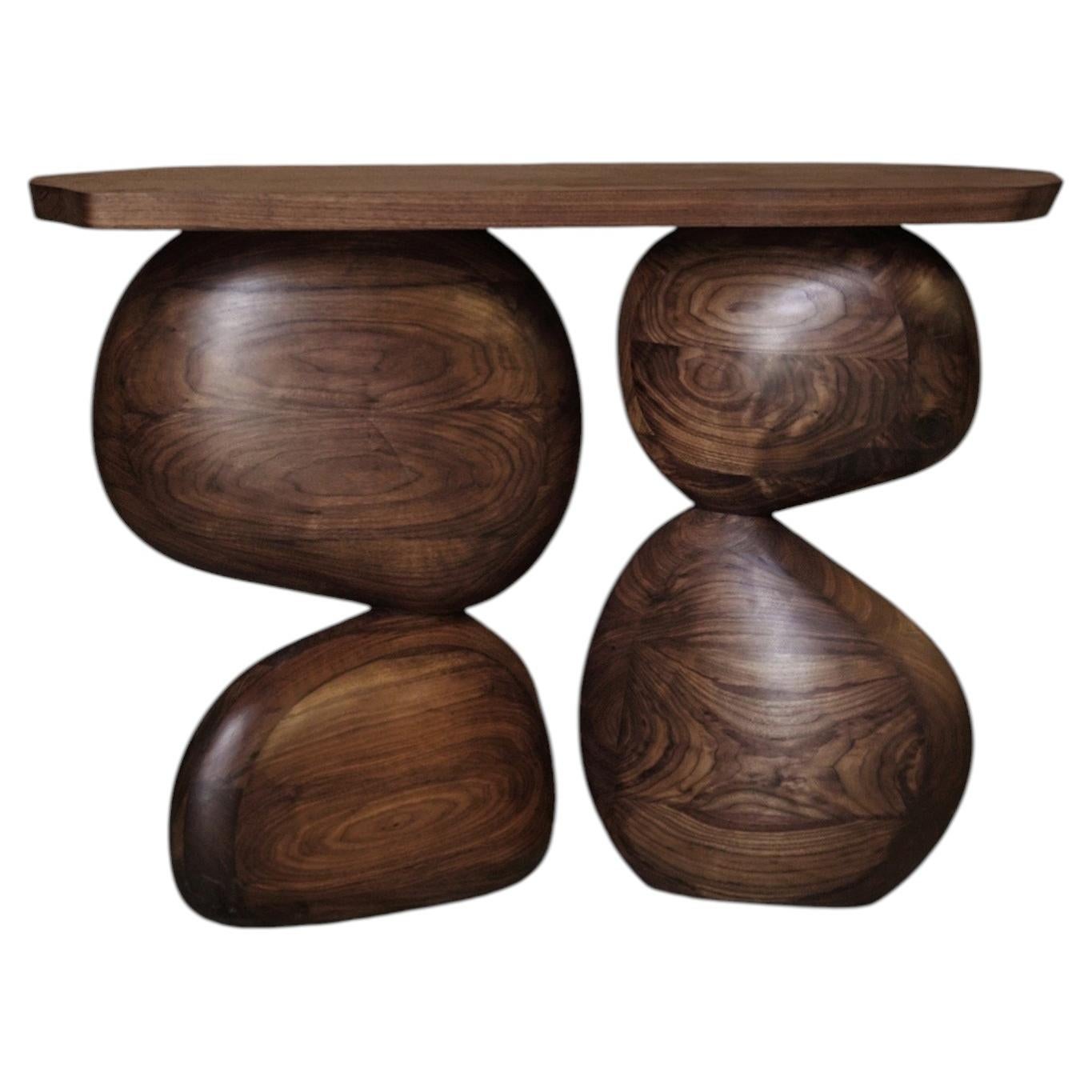 NONO Elefante Console Table 23, Flowing Lines, Solid Craft For Sale