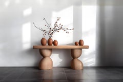 NONO Elefante Console Table 43, Solid Wood, Round Shapes