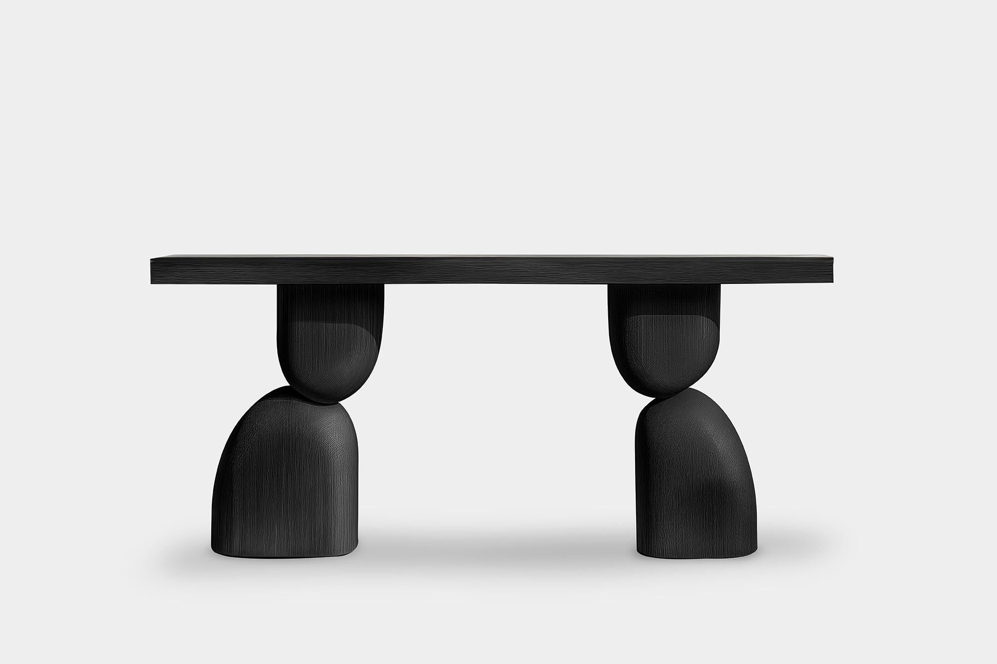 Mexican NONO Elefante Console Table 49, Sleek Solid Wood, Escalona's Craft For Sale