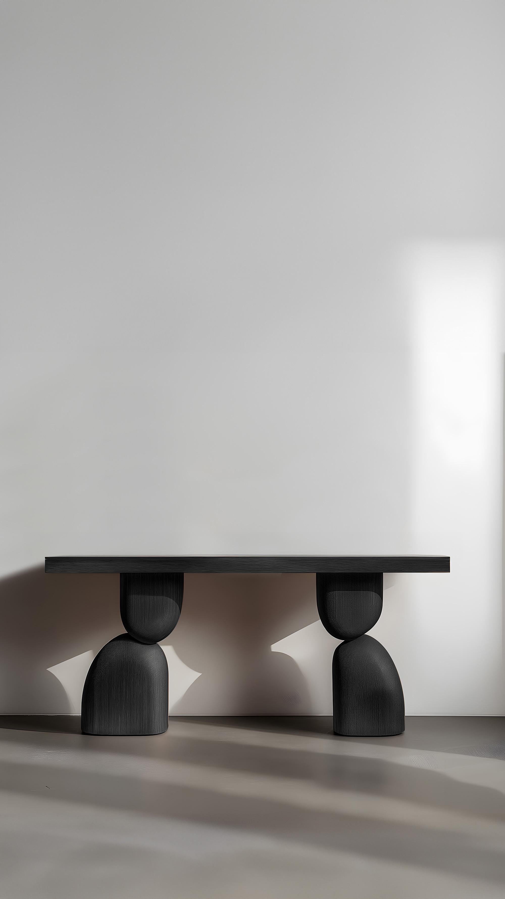 Contemporary NONO Elefante Console Table 49, Sleek Solid Wood, Escalona's Craft For Sale