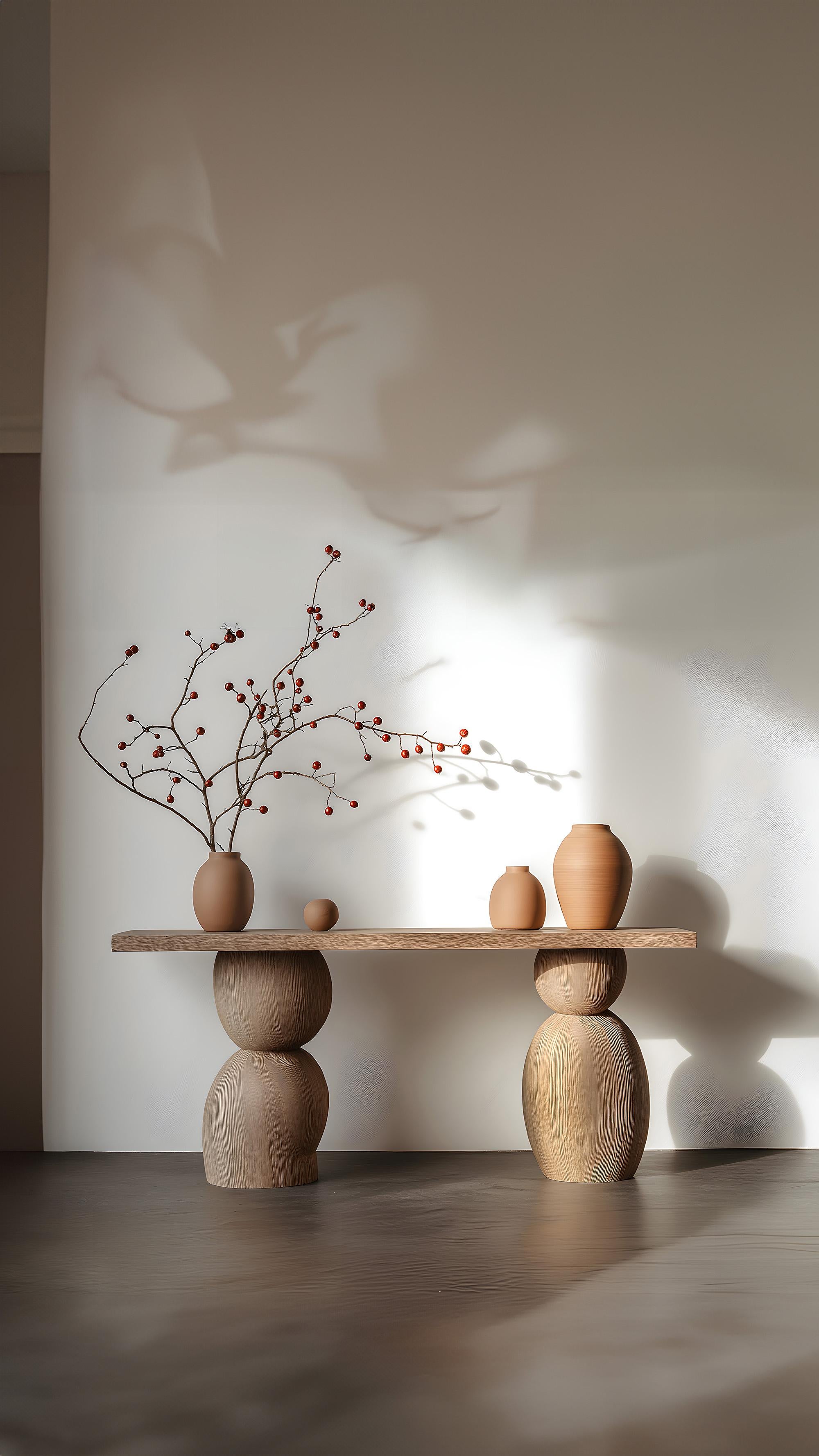Brutalisme NONO Elefante Console Table 57, Solid Wood, Contemporary Flair en vente