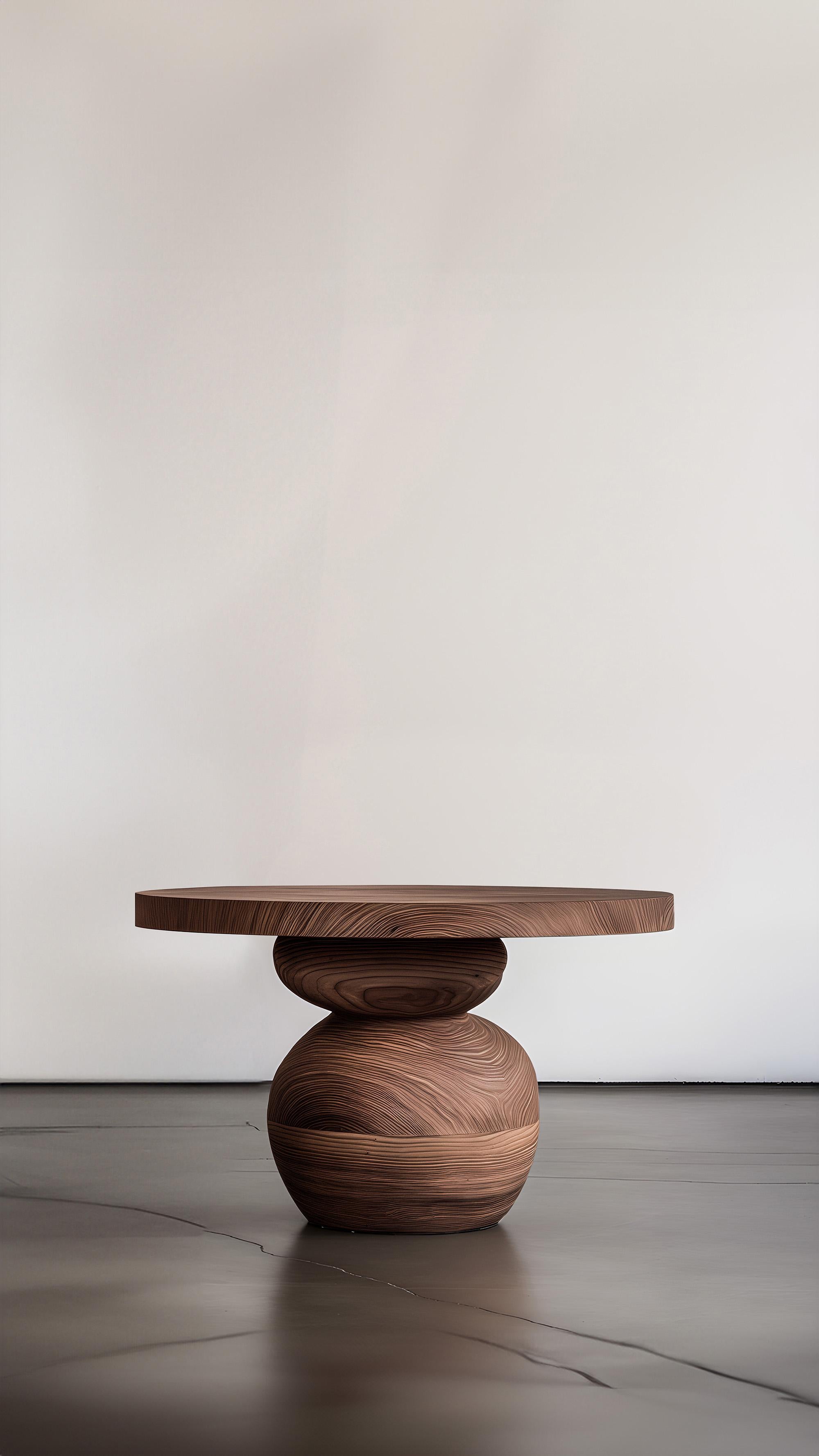 NONO Elefante Beistelltisch 16, Organische Kurven, Massivholz Nussbaum Elegance (Mexikanisch) im Angebot