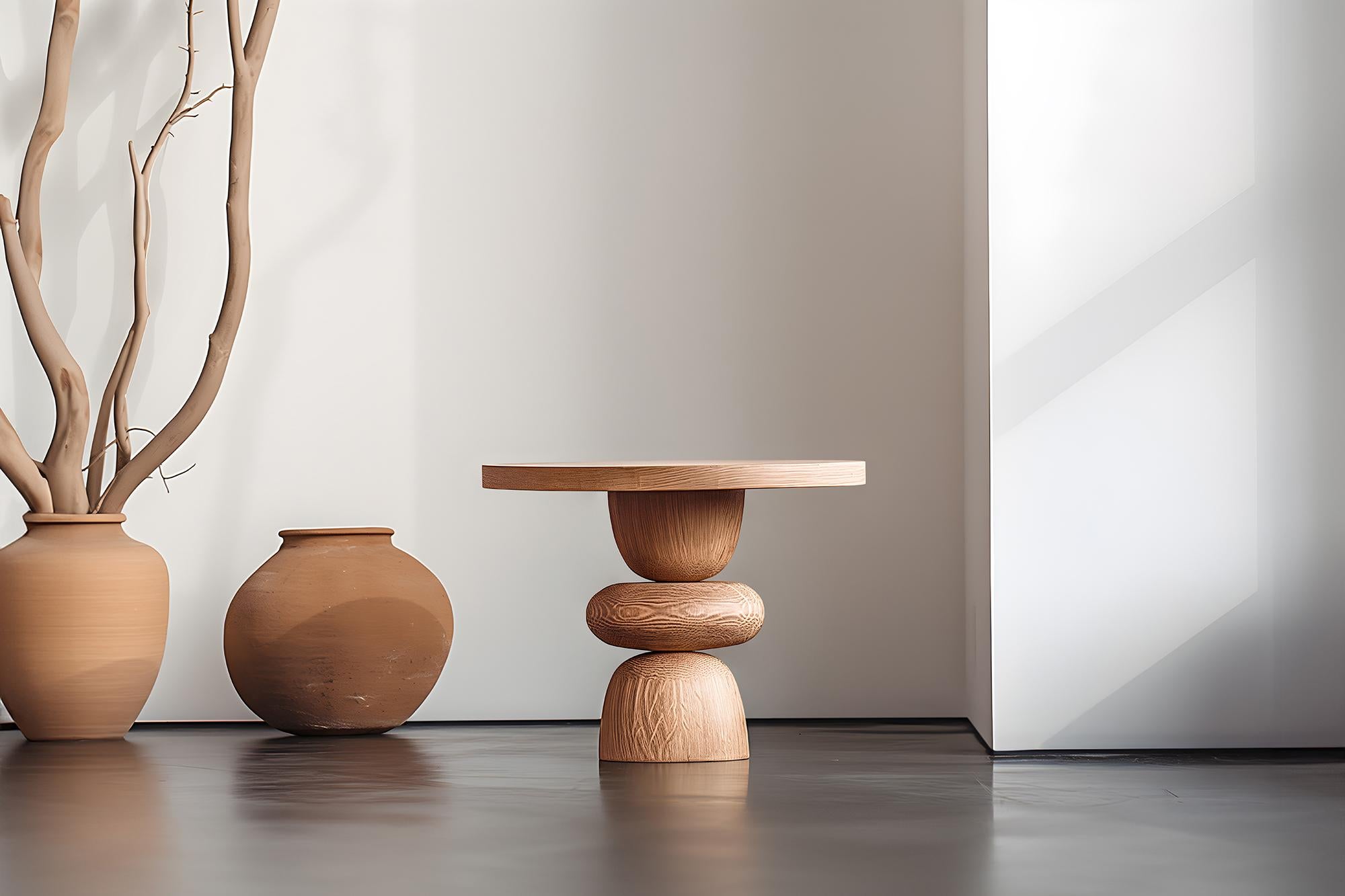 Mexicain NONO Elefante Side Table 3, Solid Walnut Wood, Heavy Sculptural Design en vente