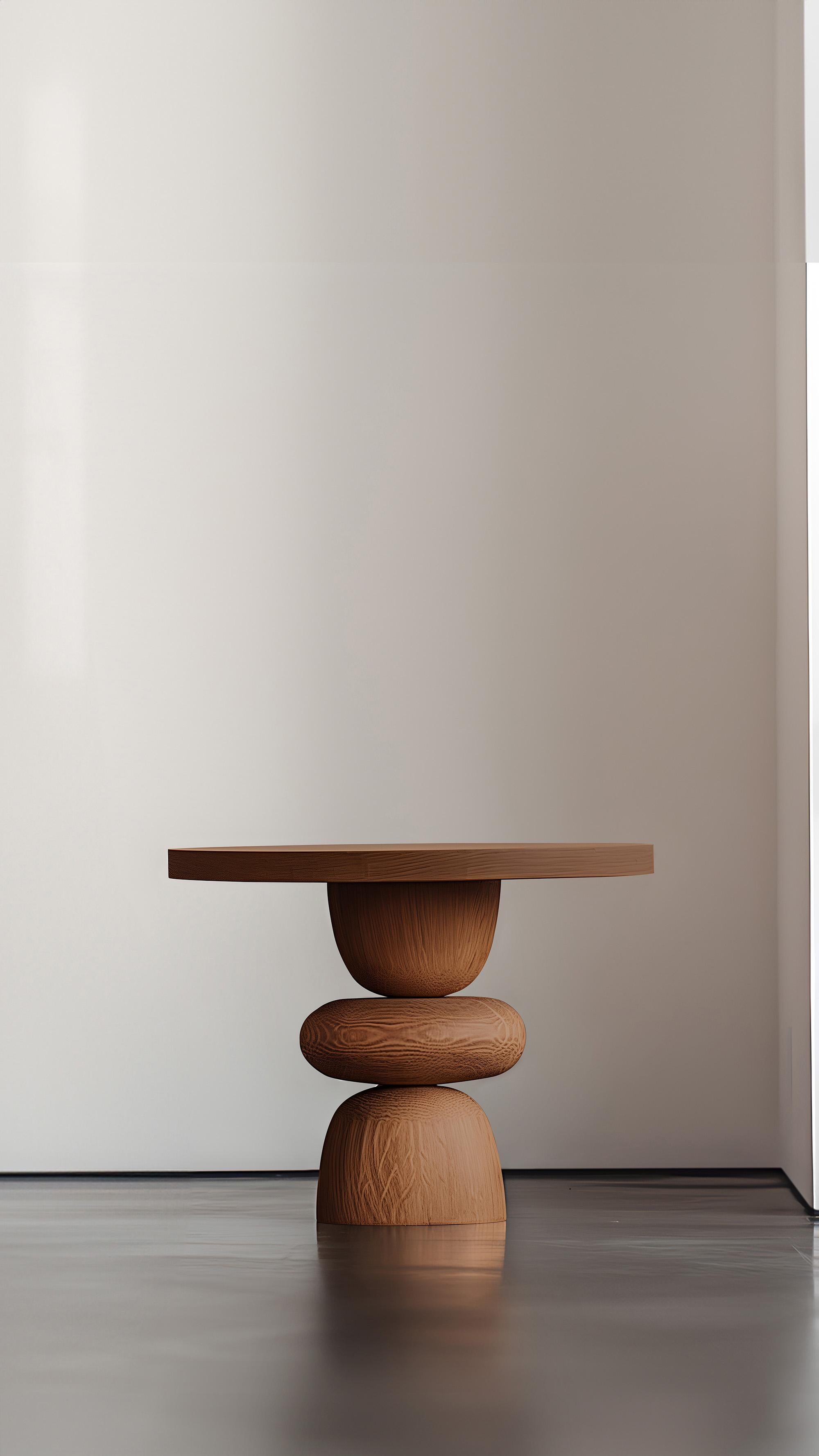 NONO Elefante Beistelltisch 3, Massivholz, schweres skulpturales Design (Hartholz) im Angebot