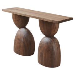 NONO Elefante Table 52, Distinctive Solid Walnut Wood Base