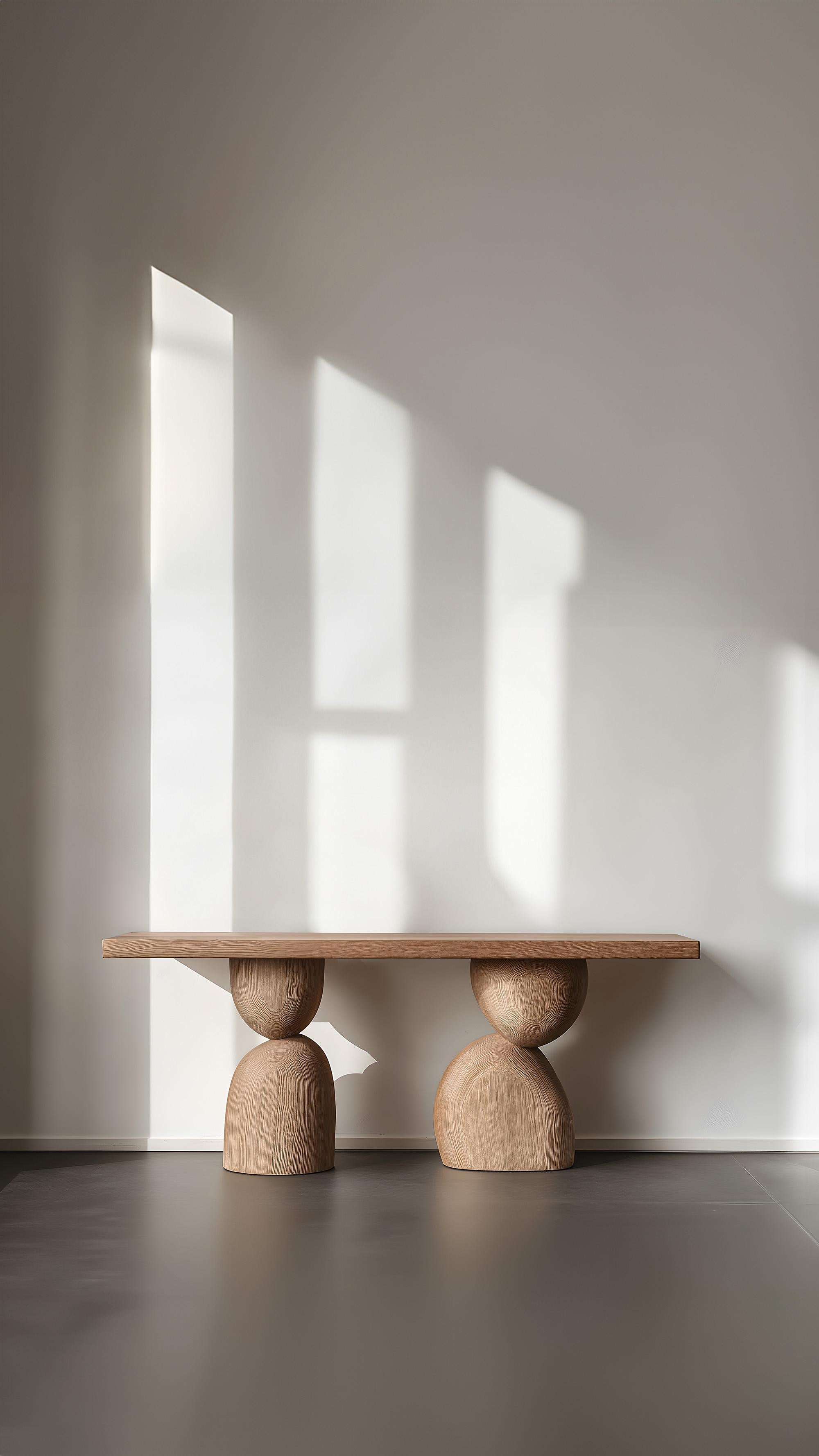 Mexican NONO Elefante Table 52, Distinctive Solid Wood Base For Sale