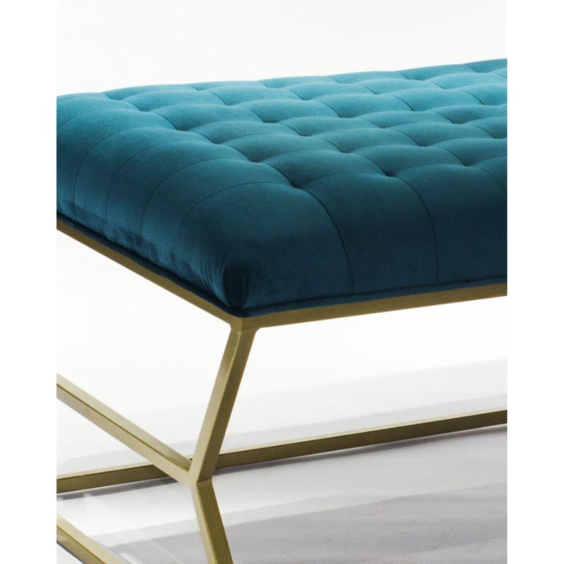 Nontando ottoman by TheUrbanative
Dimensions: W70 x L120 x H53 cm
Material: Powder-coated steel frame. Velvet upholstered seat with Quilted fabric.

TheUrbanative is a contemporary South African furniture and product design company based in