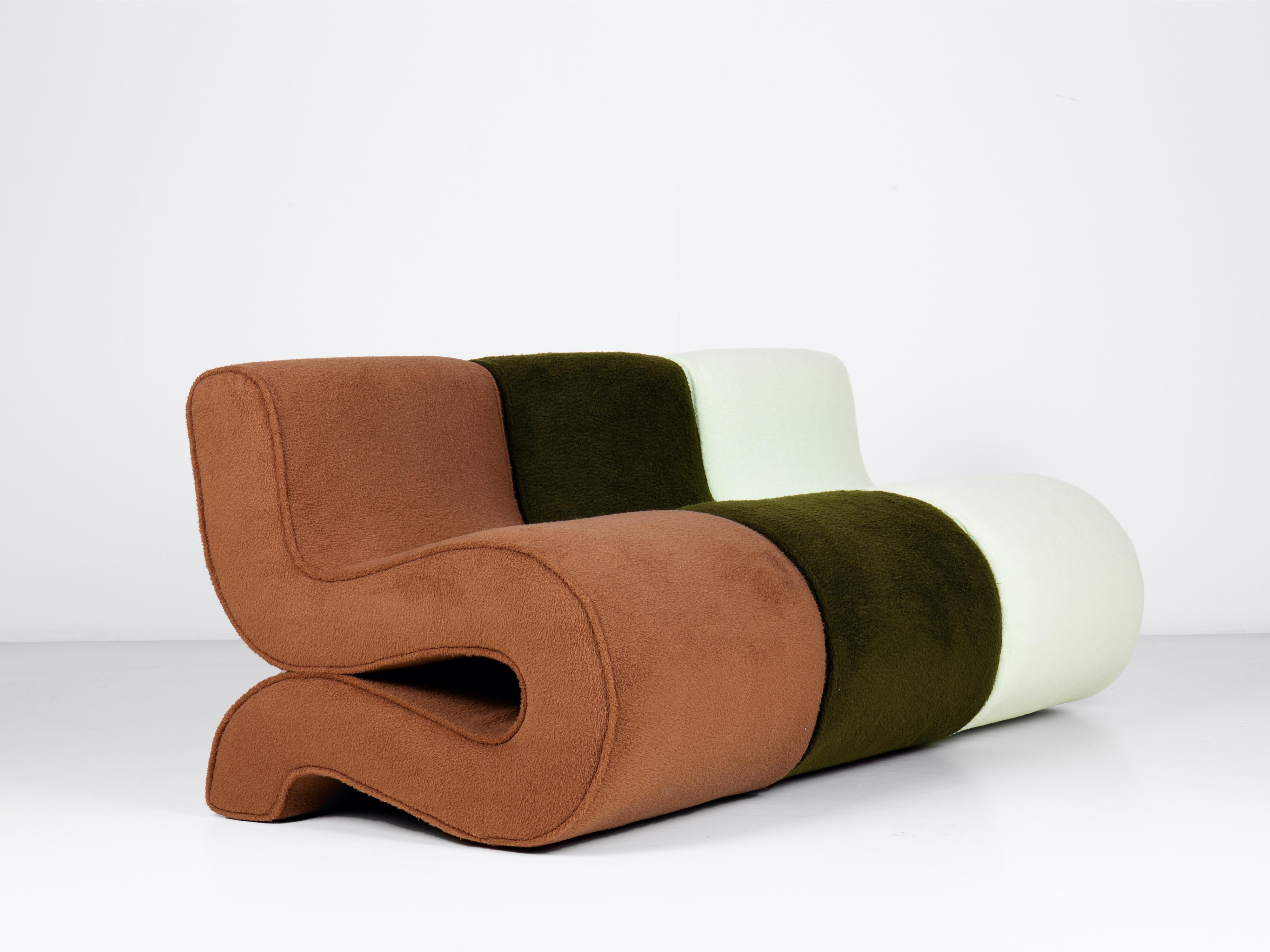 Wood Noodle Armchair by Augusto Betti Paradisoterrestre Edition For Sale