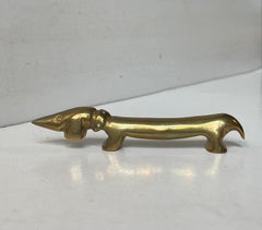 "Noodle" Dackel Hund-Flaschenöffner aus Messing von Bosse Wien Österreich, 1950er Jahre