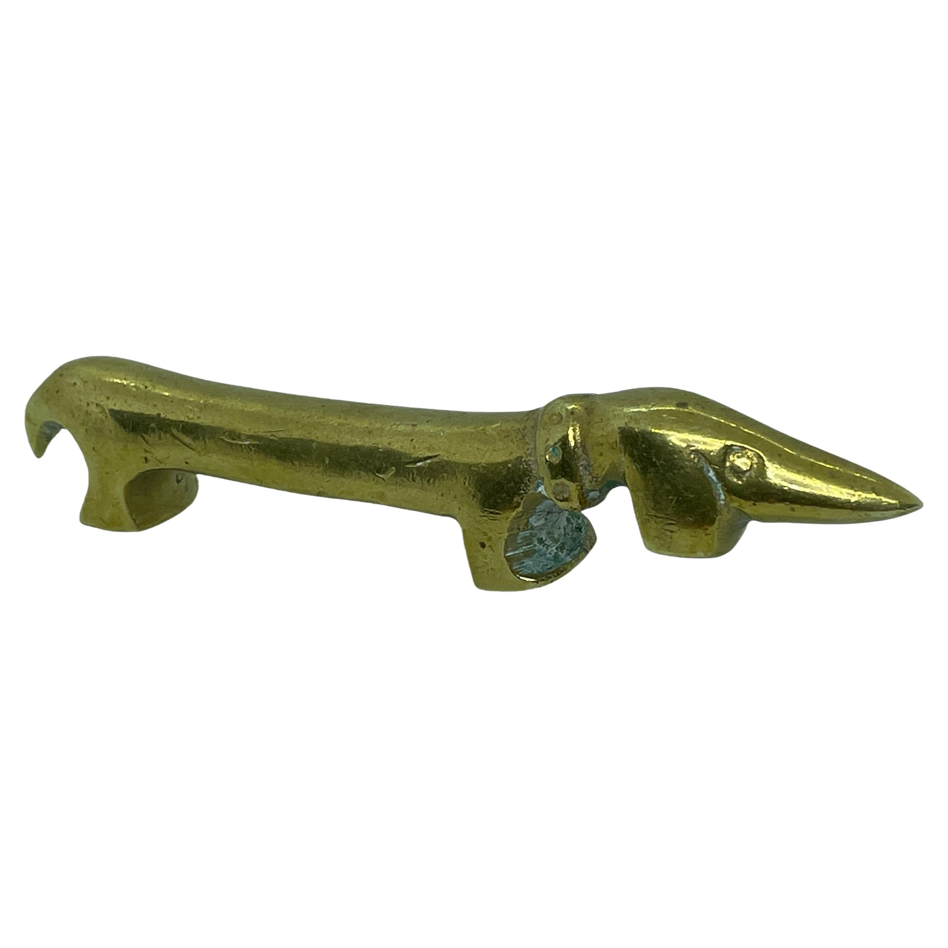 "Noodle" the Dachshund Dog Bottle Opener Bosse Vienna Austria, 1950s, Midcentury