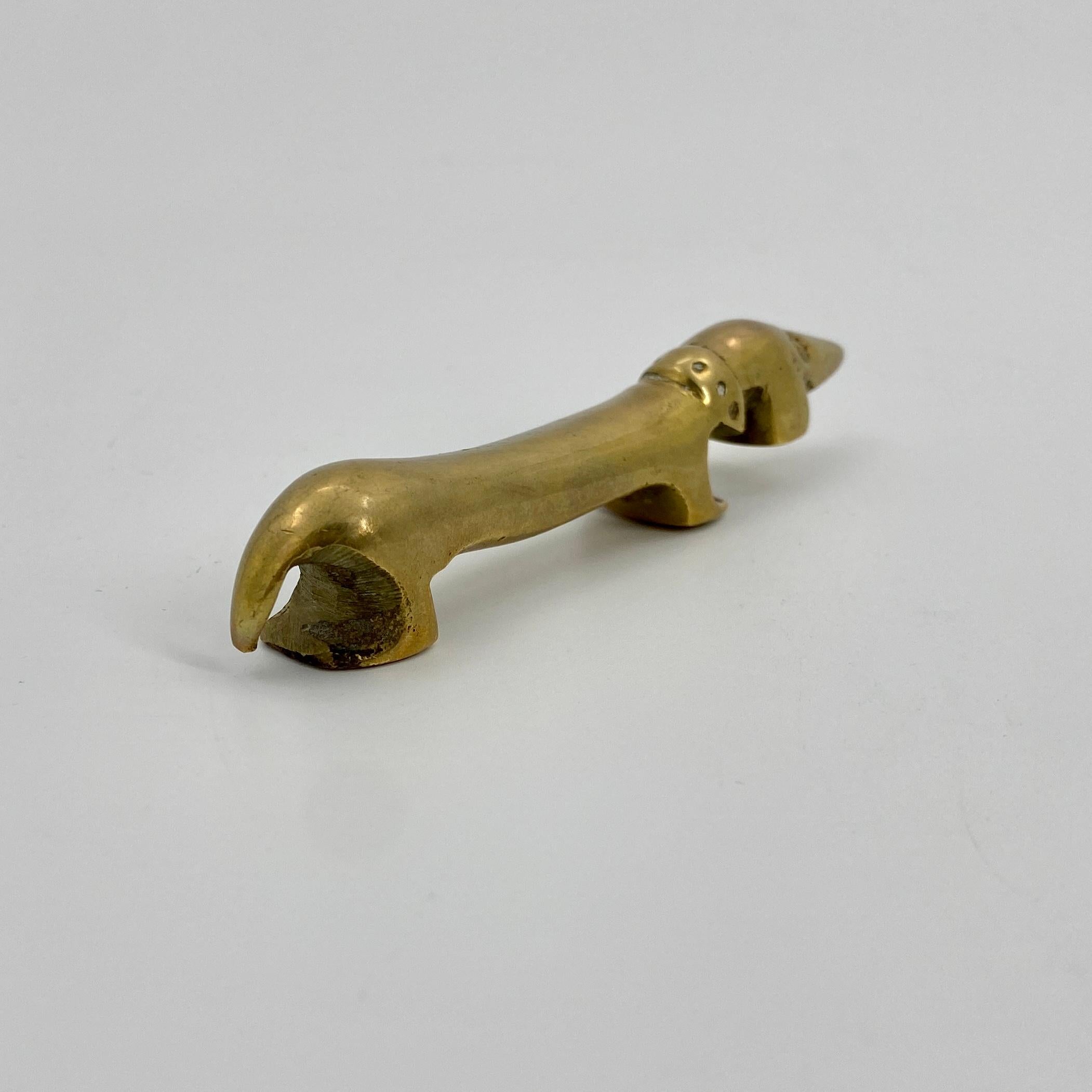 Brass Noodle the Dachshund Dog Bottle Opener Bosse Vienna, Austria