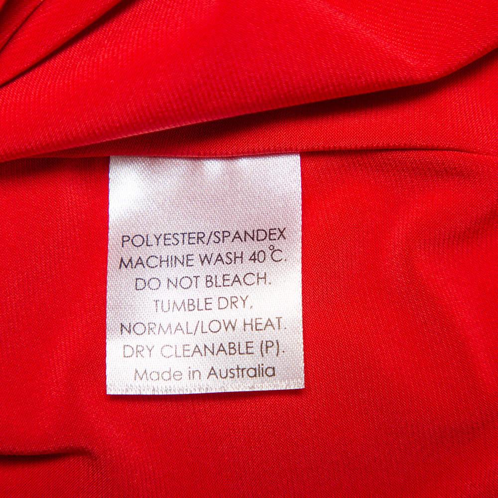 Nookie Cherry Red Stretch Crepe Sleeveless Sheath Dress S 1