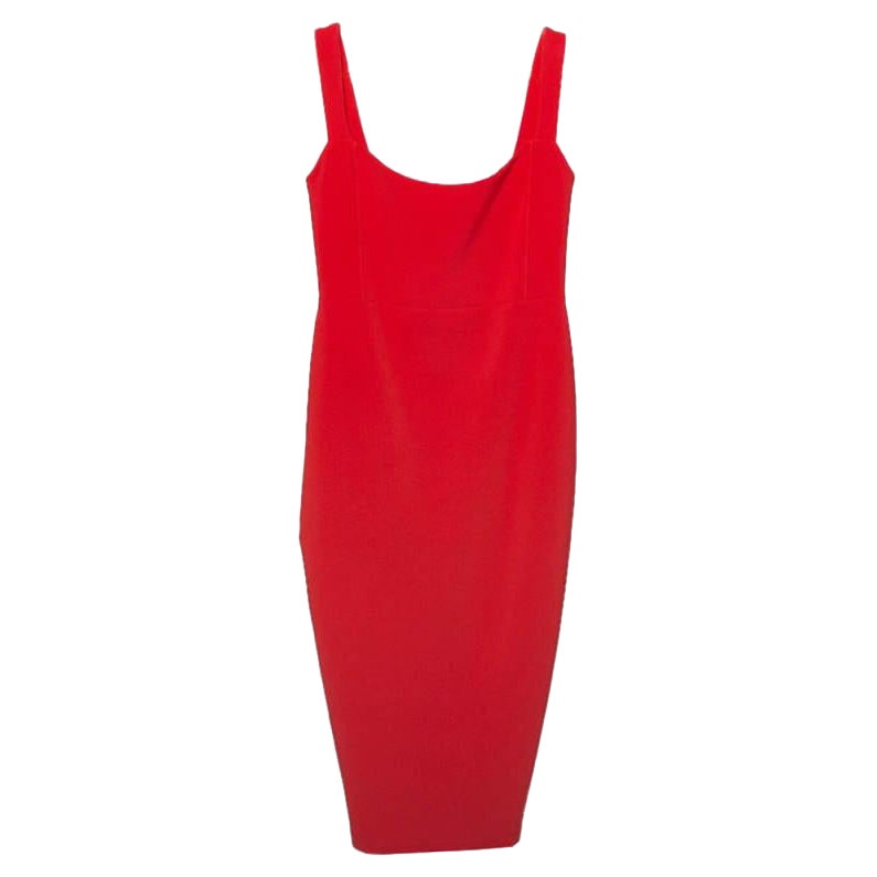 Nookie Cherry Red Stretch Crepe Sleeveless Sheath Dress S