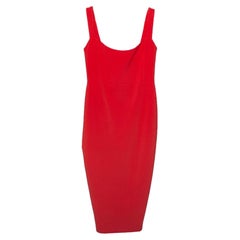 Nookie Cherry Red Stretch Crepe Sleeveless Sheath Dress S