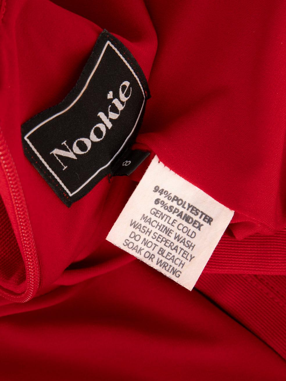 Nookie Red Cut Out Fitted Midi Dress Size S 6
