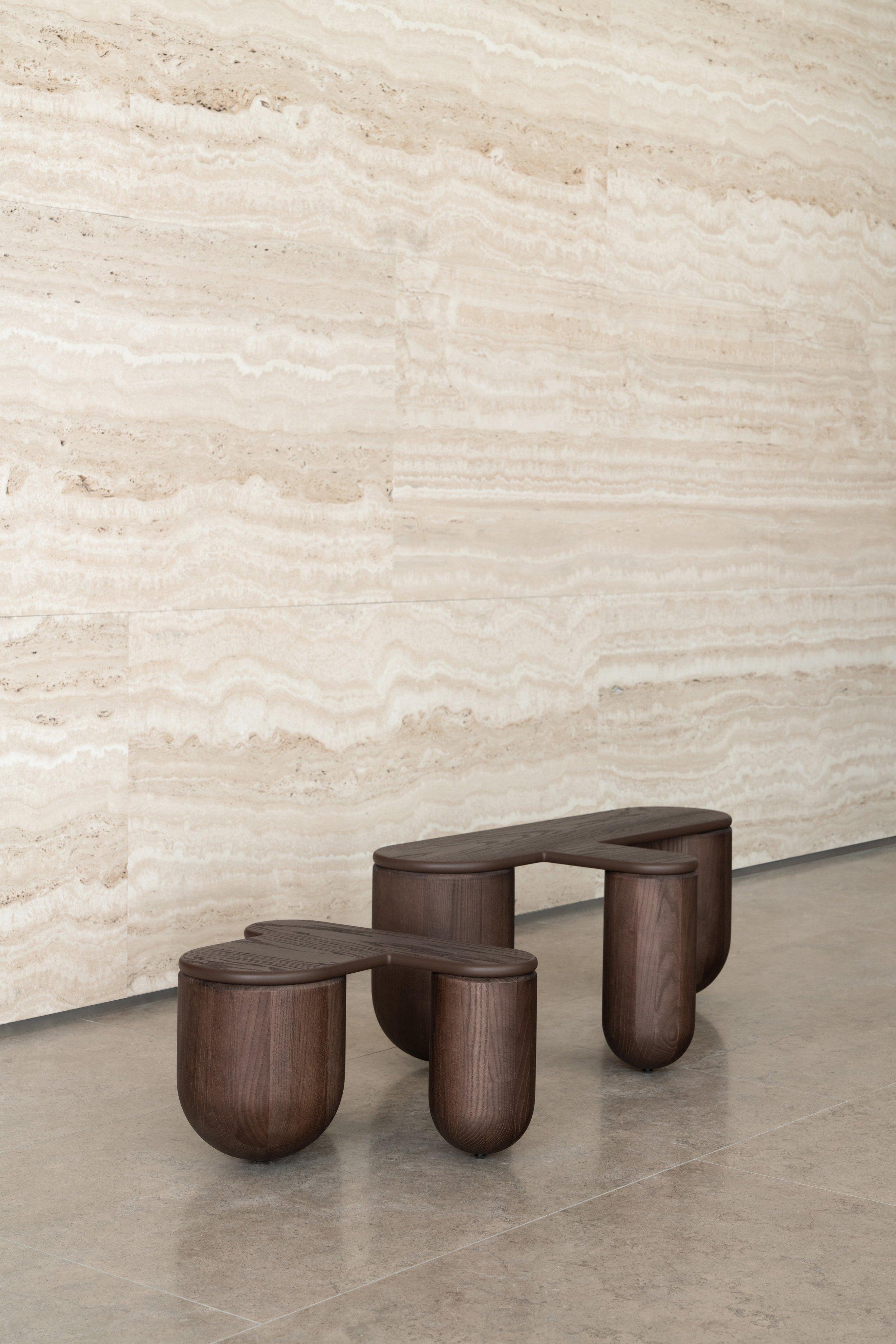 Moderne NOOM Home Table basse en bois de frêne Hello 3 en vente
