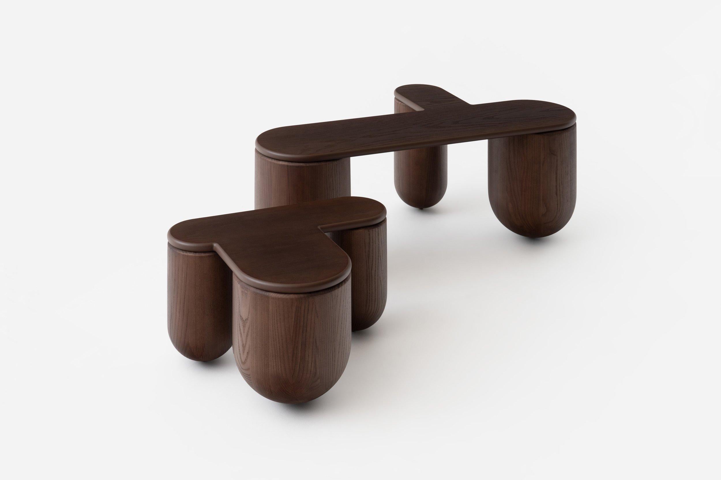 Ukrainien NOOM Home Table basse en bois de frêne Hello 3 en vente