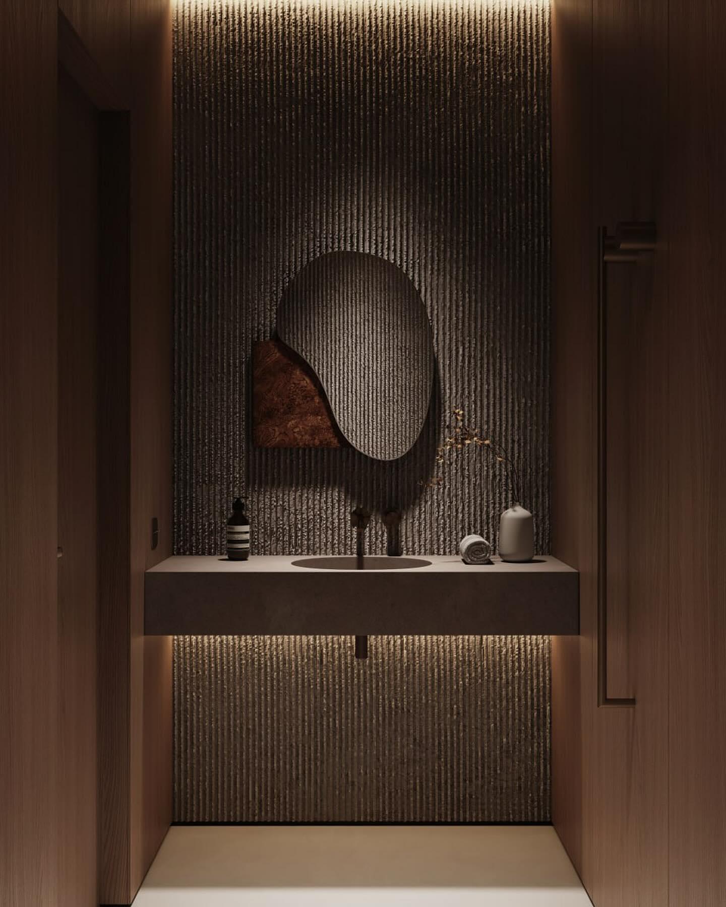 Moderno Specchio NOOM Lake 4, impiallacciato Alpi Sottsass - Grigio in vendita