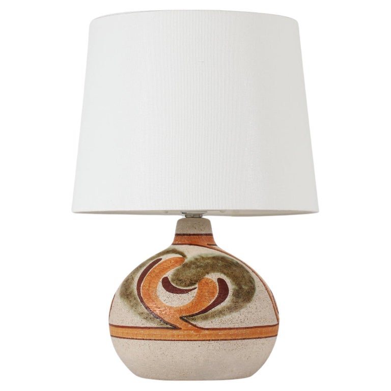 Noomi Backhausen Rustic Søholm Stoneware Table Lamp with New Shade Denmark  1960s For Sale at 1stDibs