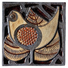 Noomi Backhausen Ceramic Wall Mural with Bird Motif # 1 by Søholm Denmark - 1970