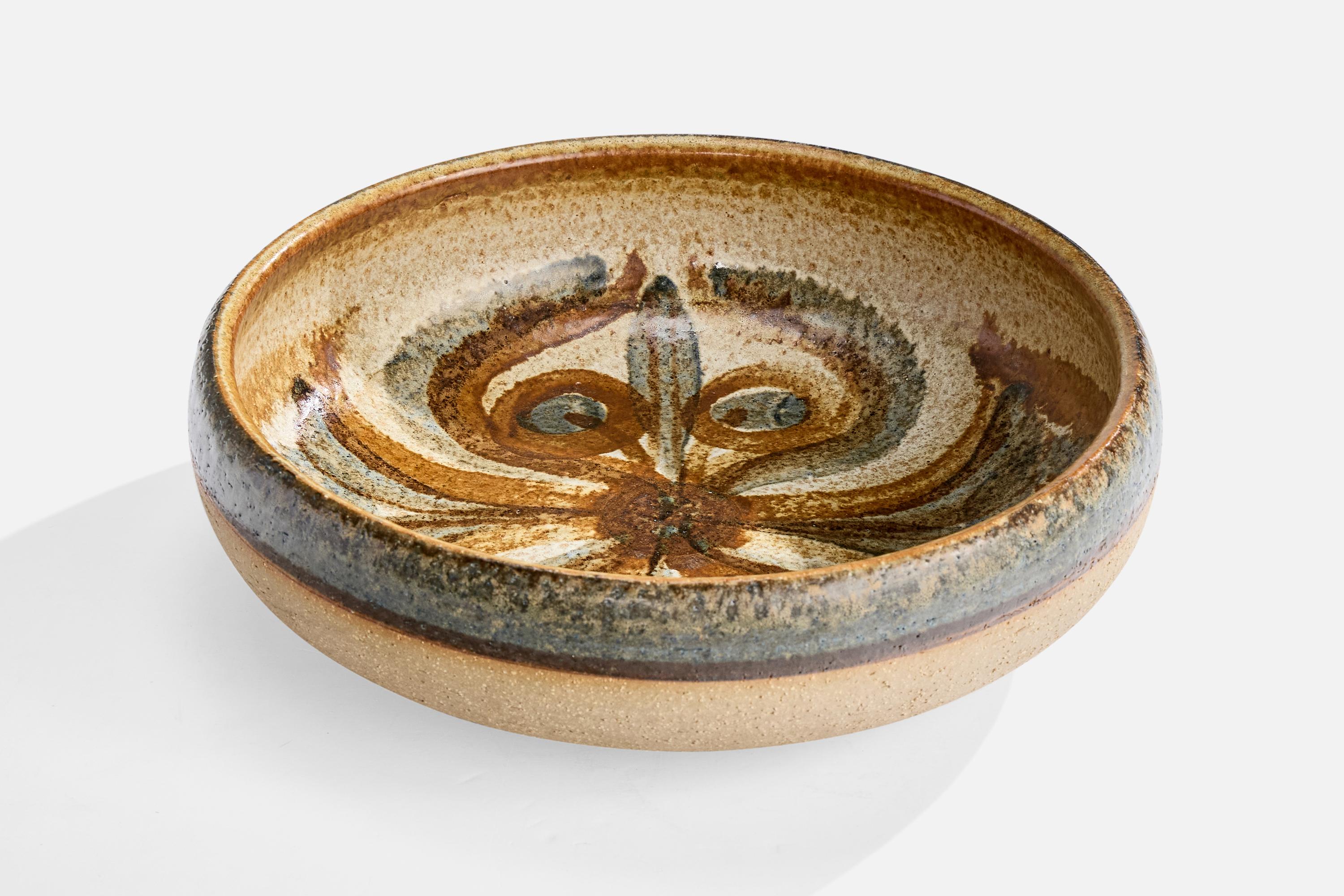 Mid-Century Modern Noomi Backhausen, Dish, Stoneware, Denmark, 1960s For Sale