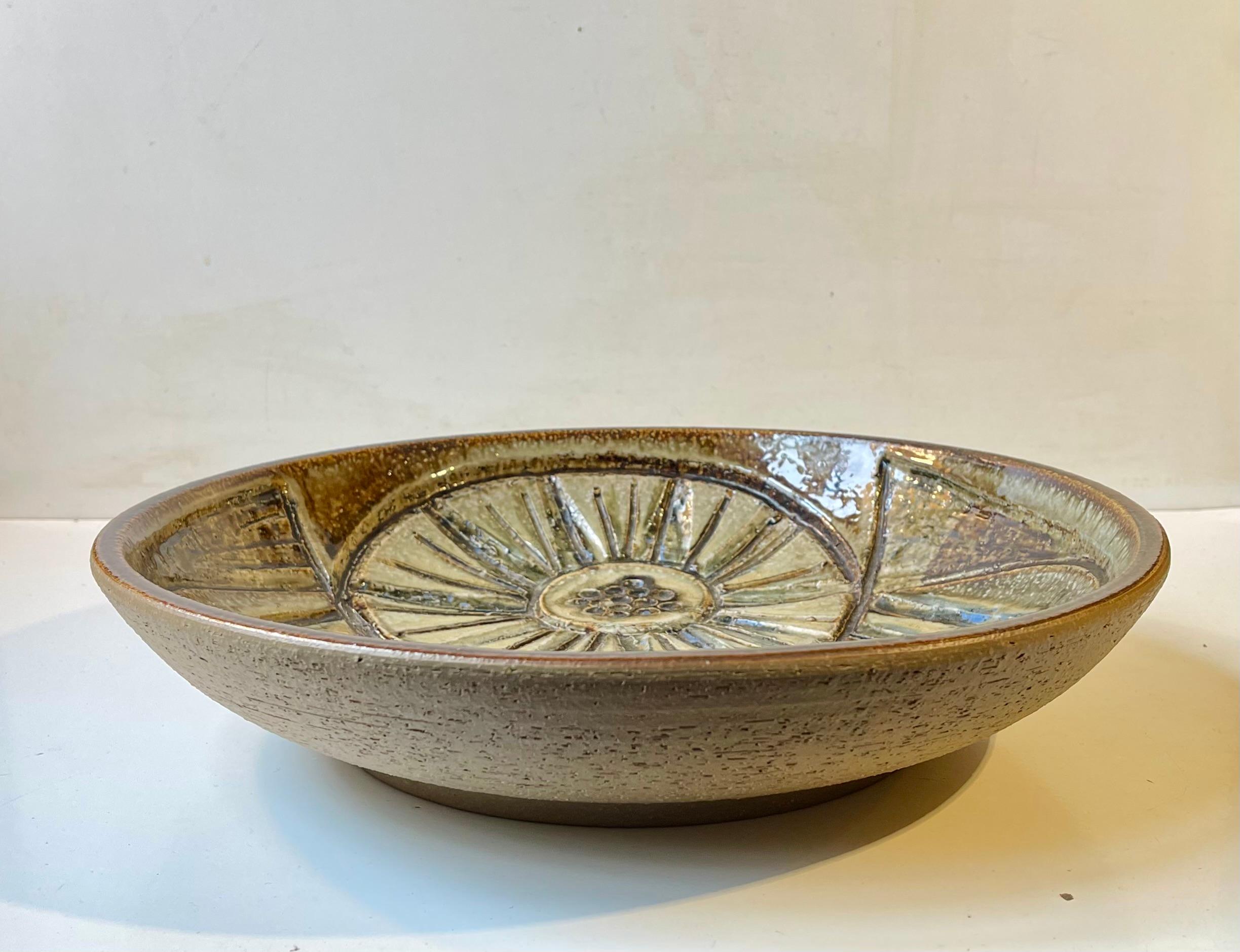 Mid-20th Century Noomi Backhausen Glazed Abstract Centerpiece Bowl for Søholm, 1960s For Sale