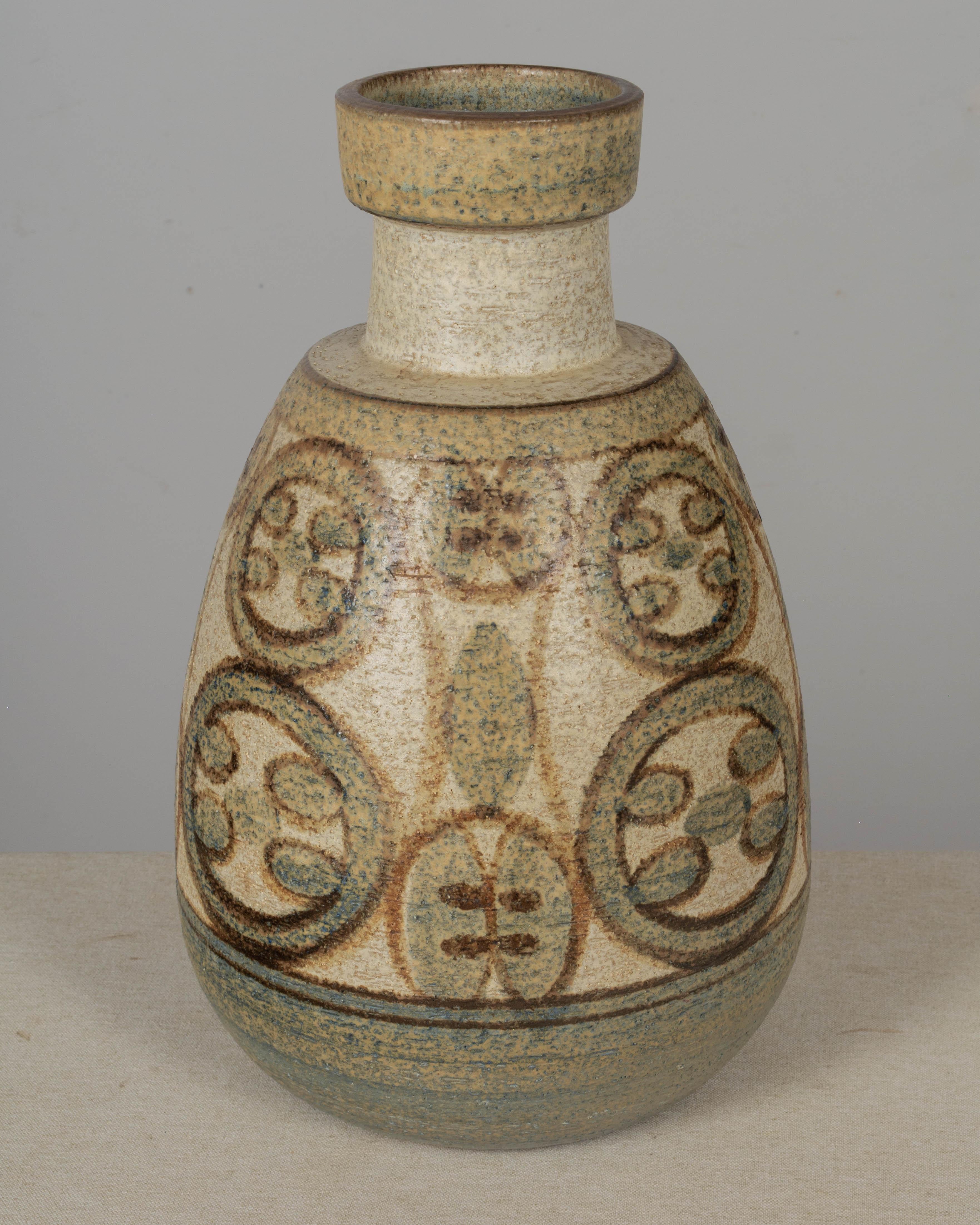 20th Century Noomi Backhausen Large Søholm Pottery Vase For Sale
