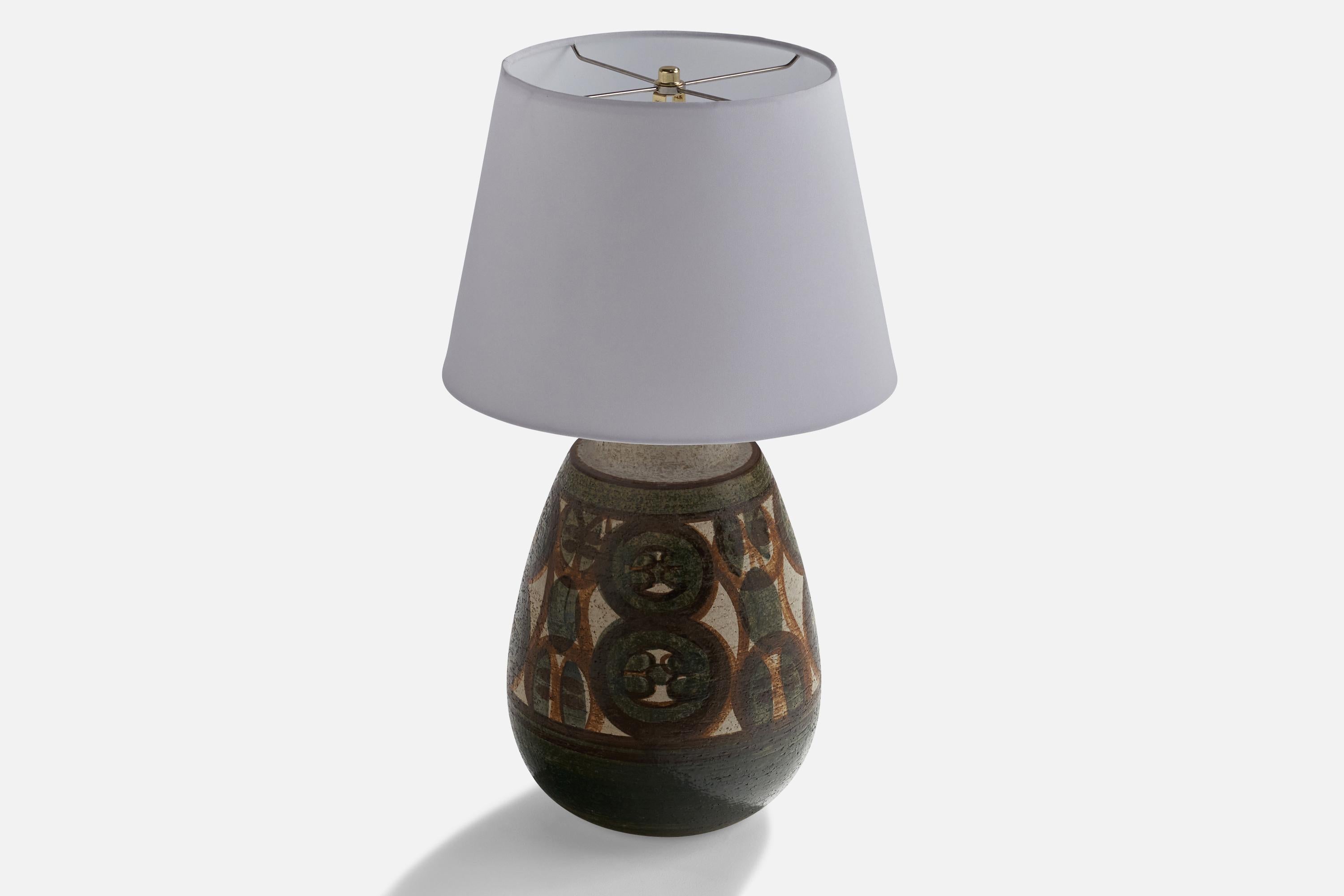 Scandinavian Modern Noomi Backhausen, Large Table Lamp, Stoneware, Denmark, 1960s For Sale
