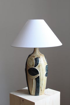 Noomi Backhausen, Large Table Lamp, Stoneware, Søholm, Bornholm, Denmark, 1960s