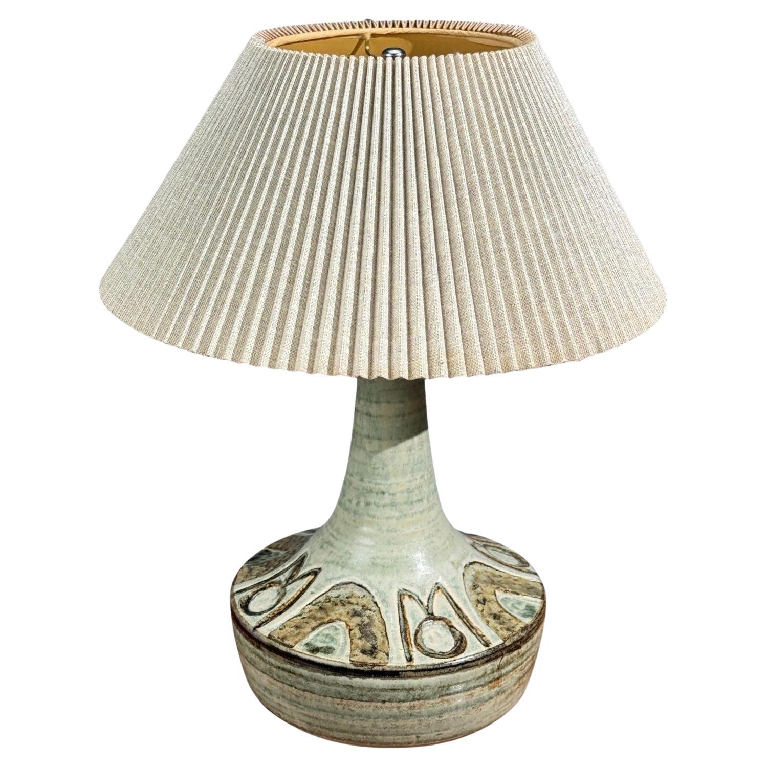 Noomi Backhausen, Table Lamp, Green Ceramic, Denmark, 1960s For Sale