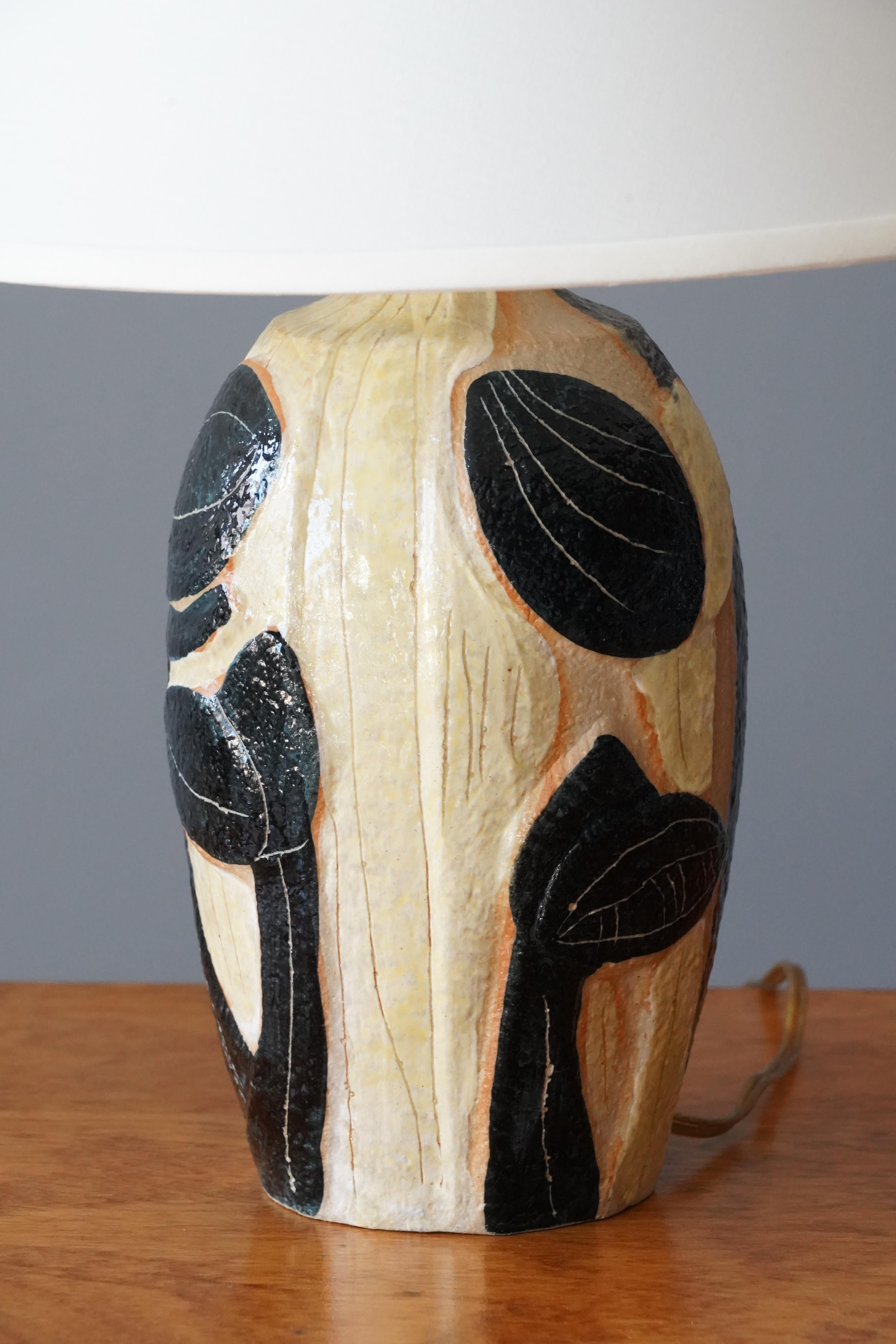 Danish Noomi Backhausen, Table Lamp, Stoneware, Søholm, Bornholm, Denmark, 1960s