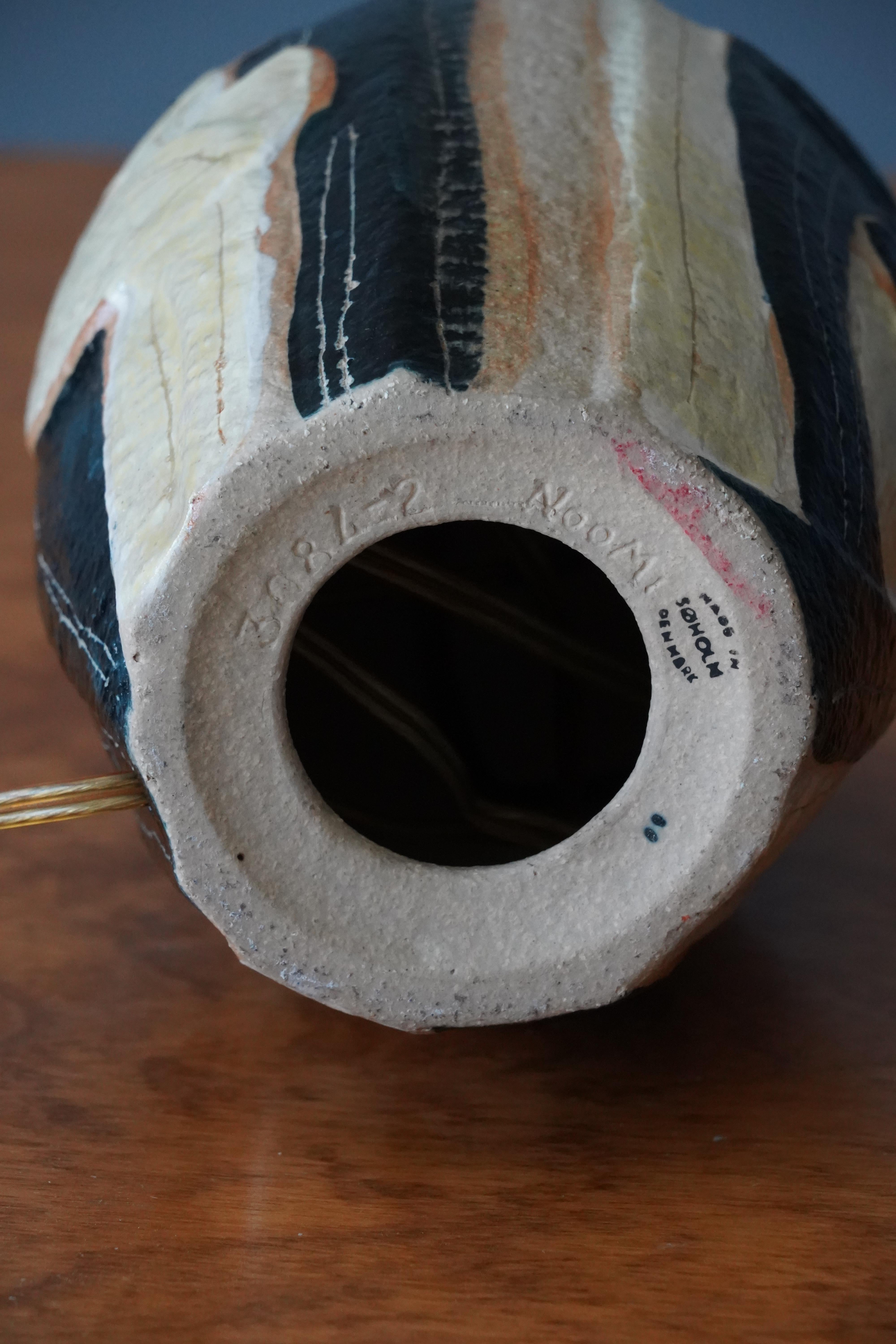 Noomi Backhausen, Table Lamp, Stoneware, Søholm, Bornholm, Denmark, 1960s In Good Condition In High Point, NC