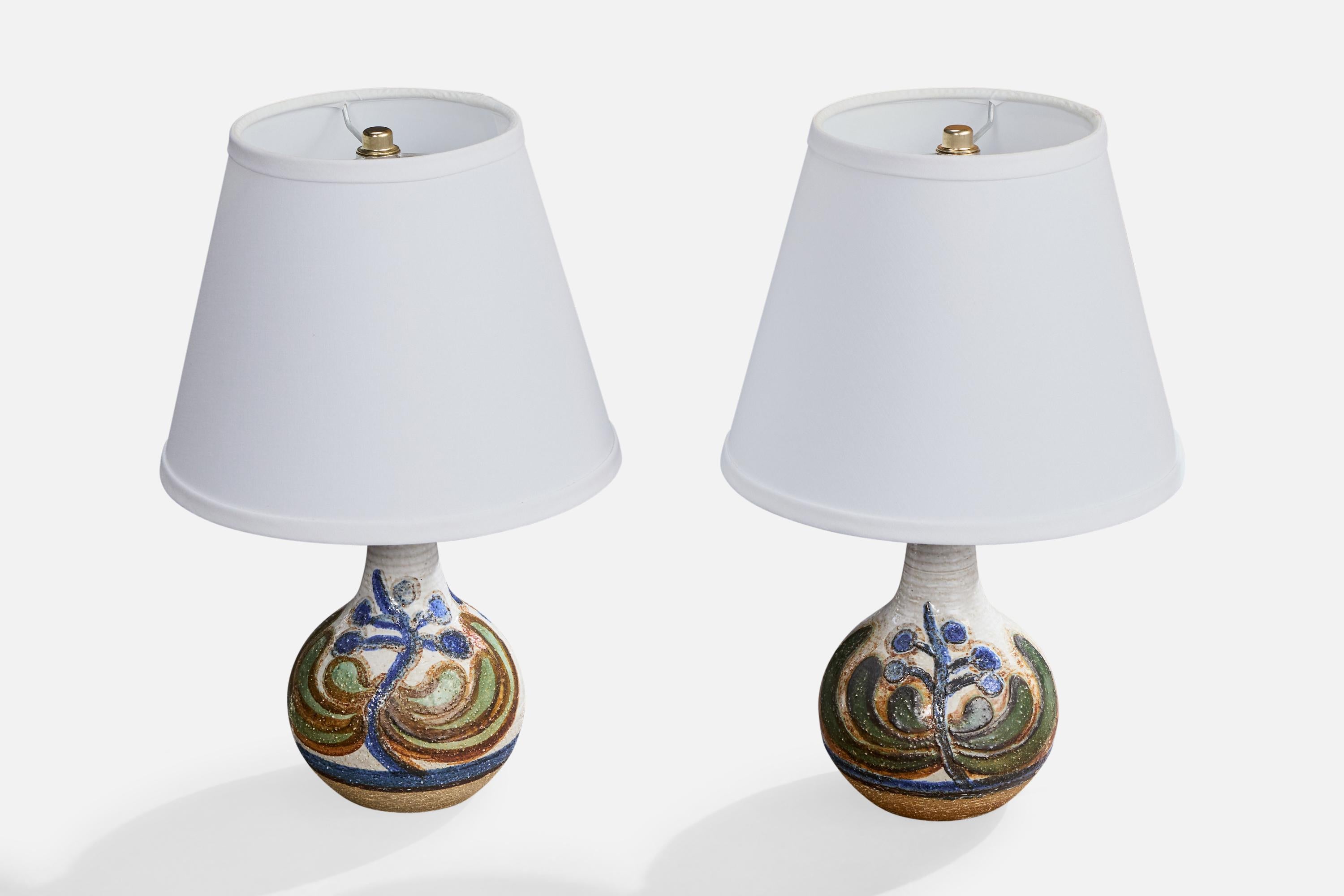 Mid-Century Modern Noomi Backhausen, lampes de table, grès, Danemark, années 1960 en vente