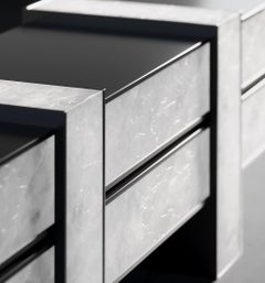 Noor Selenite Media Console Table With Metal Accent