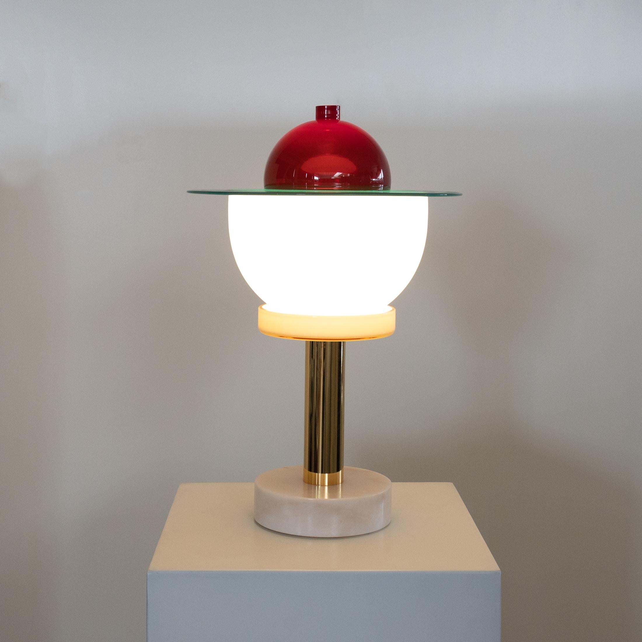 Blown Glass Nopuram by Ettore Sottsass, Table Lamp, Venini Murano