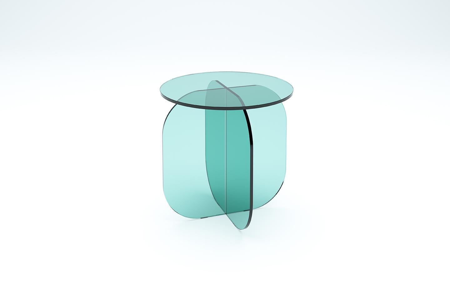 German Nor Clear Glass Side Table, Sebastian Scherer