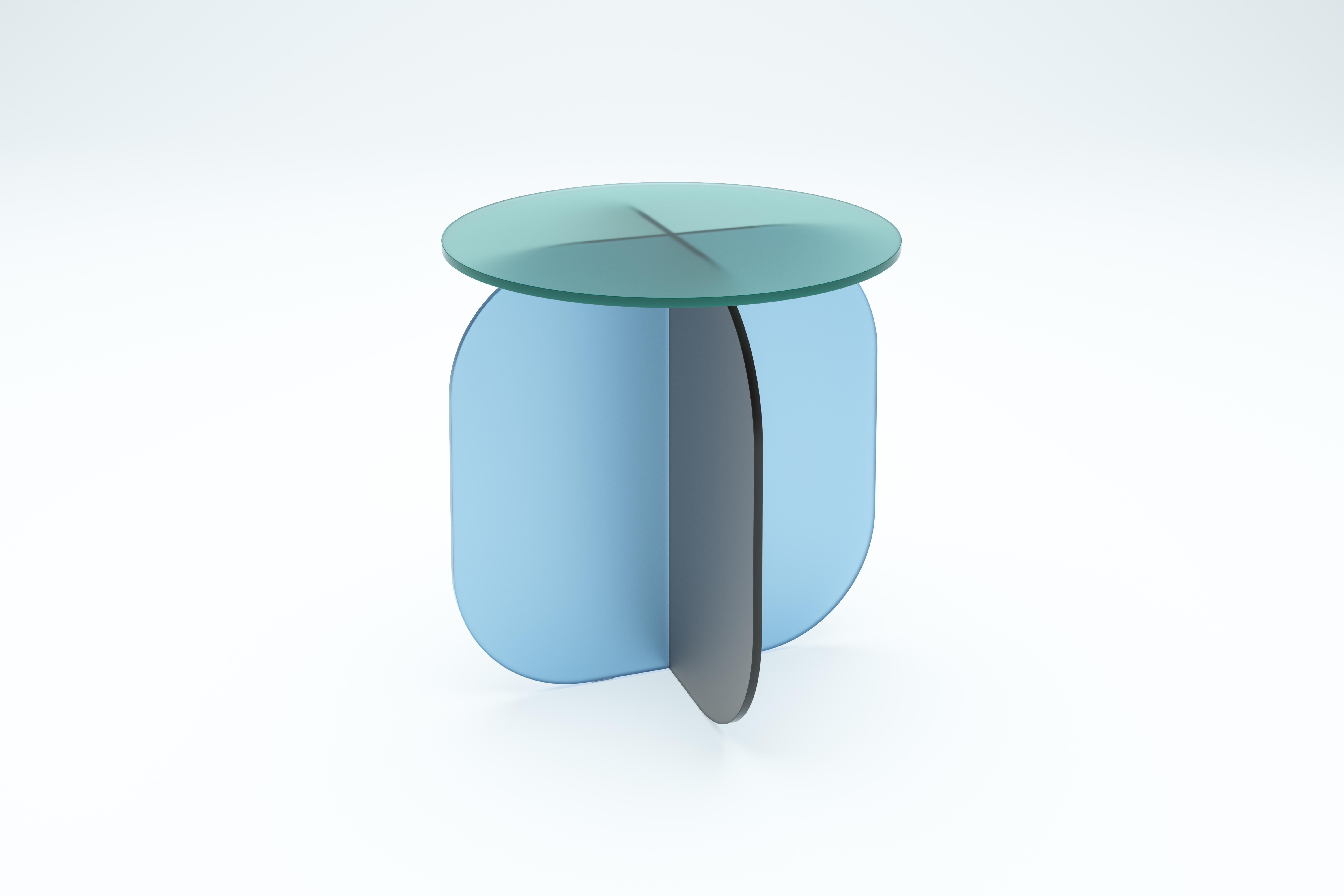 Verre Table d'appoint en verre satiné Nor, Sebastian Scherer en vente