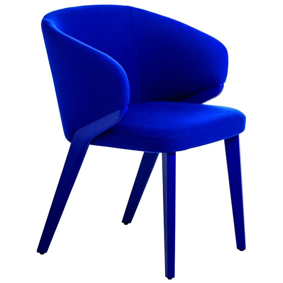 Nora, Blue Armchair, Designed by Michael Schmidt, Made in Italy