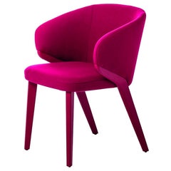 Nora Bordeaux Armchair, Designed by Michael Schmidt, Made in Italy