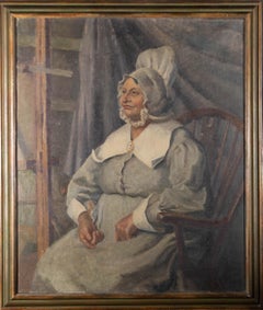 Nora Braham - Gerahmtes Ölgemälde des frühen 20. Jahrhunderts, Historisches Modell
