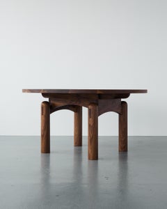 Handmade Nora Dining Table, Fixed Ø150cm - Walnut - by BACD studio