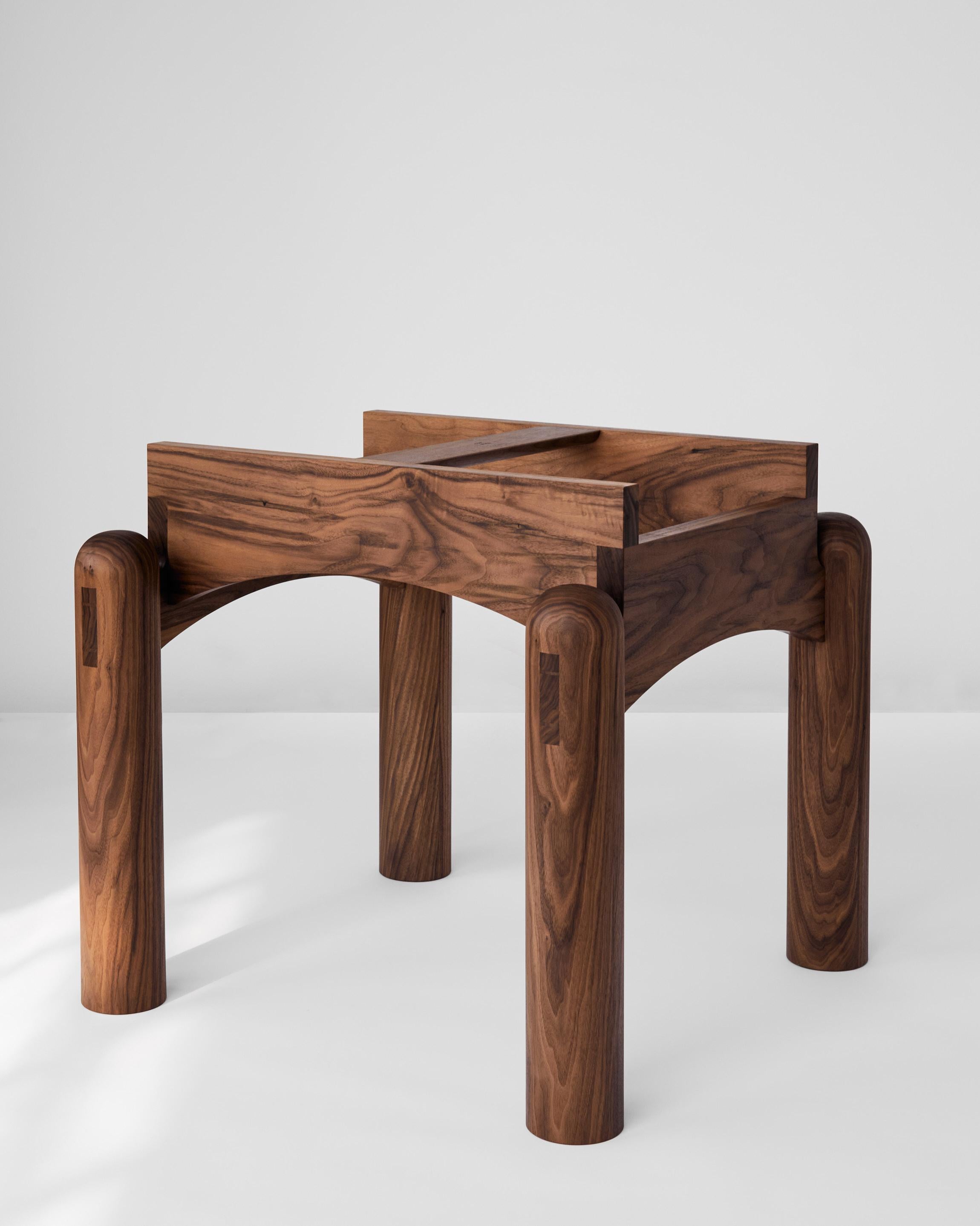 Lacquered Handmade Nora Dining Table, Fixed Ø150cm - Walnut - by BACD studio For Sale