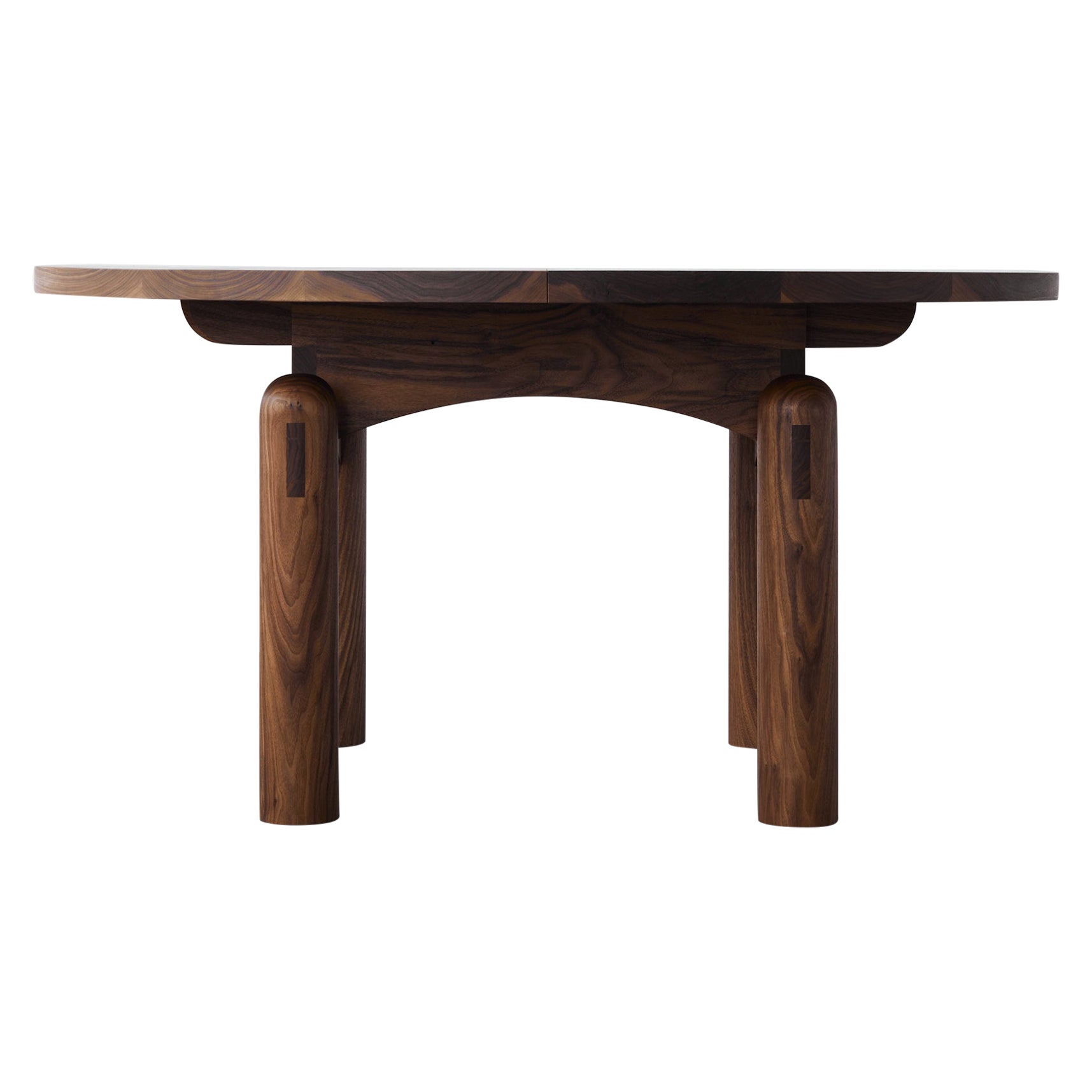 Table de salle à manger Nora faite main, extensible Ø150cm  - Noyer - par BACD Studio