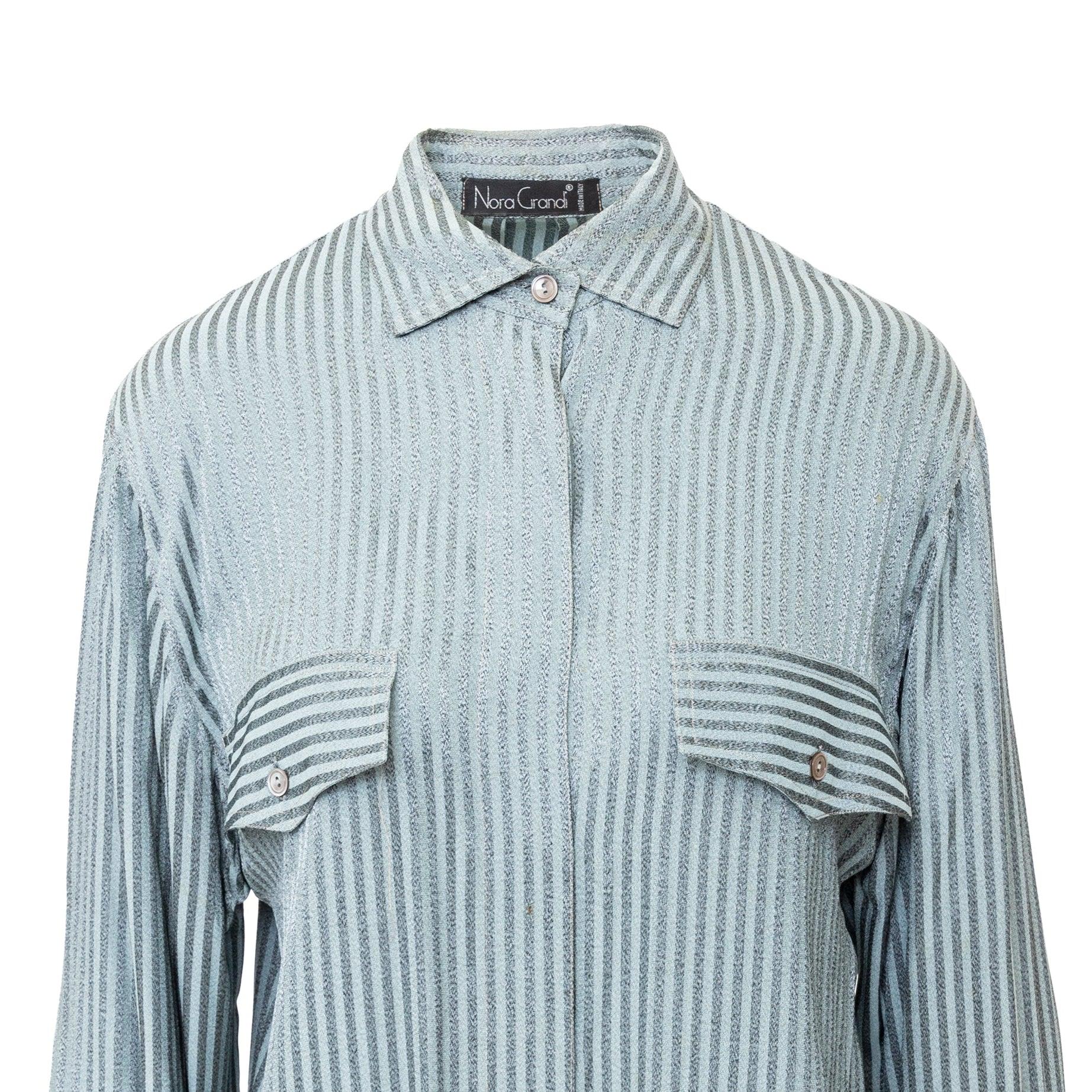 Gray Nora Grandi Stripe Shirt - '00s For Sale