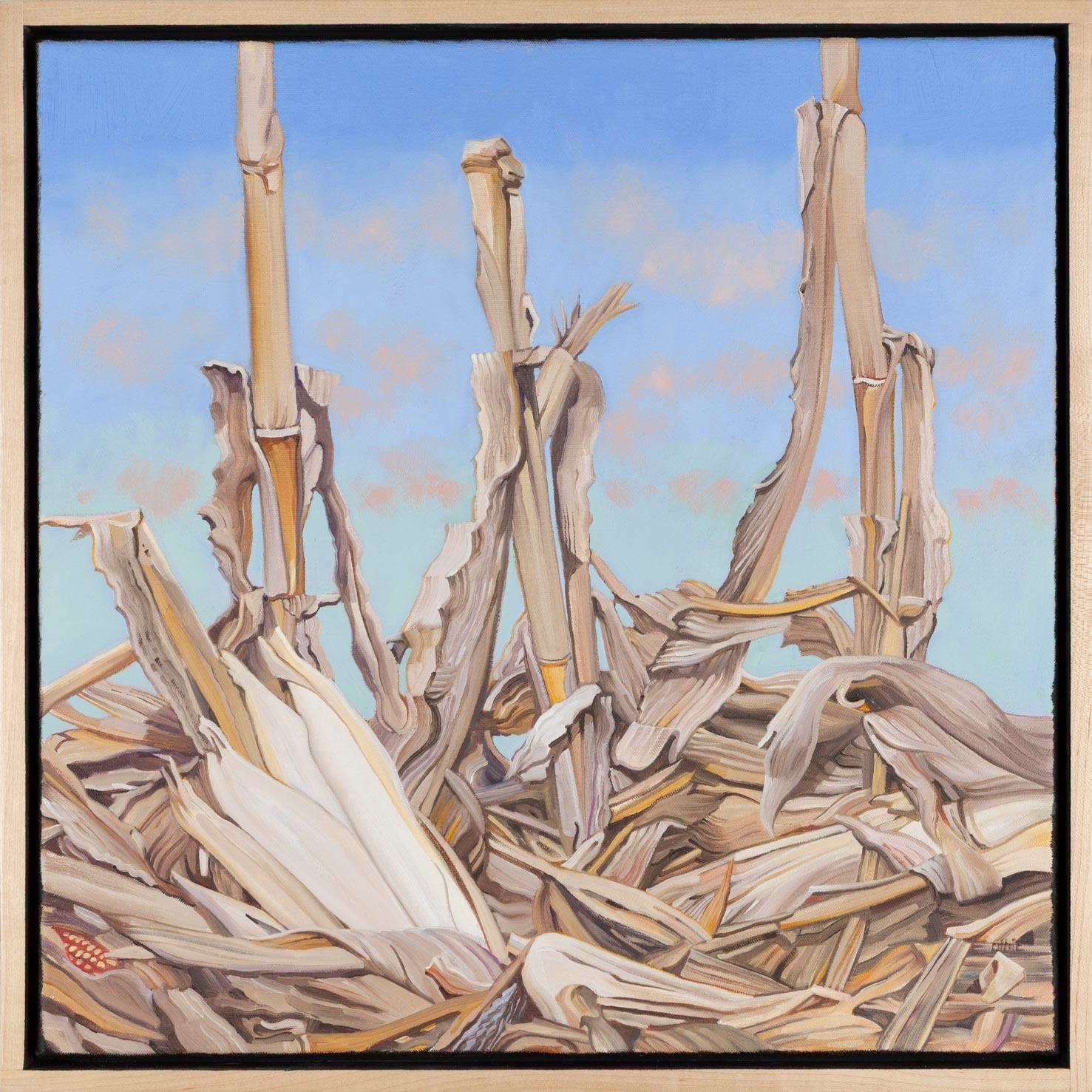 Nora Othic Animal Painting - Corn Stubble, Blue Sky