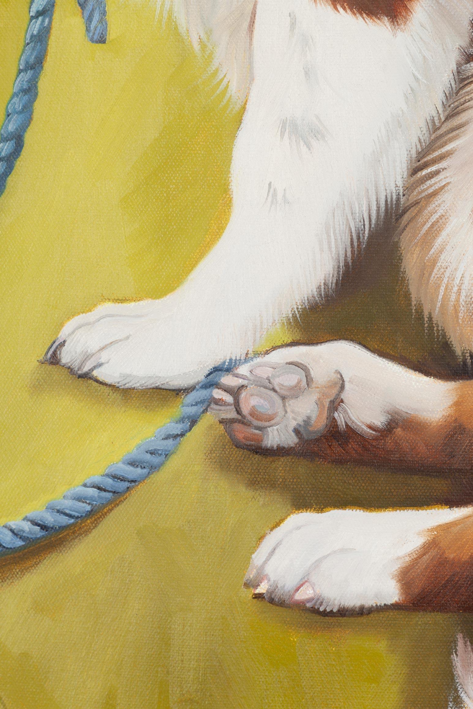 Red Dog (Braun), Animal Painting, von Nora Othic